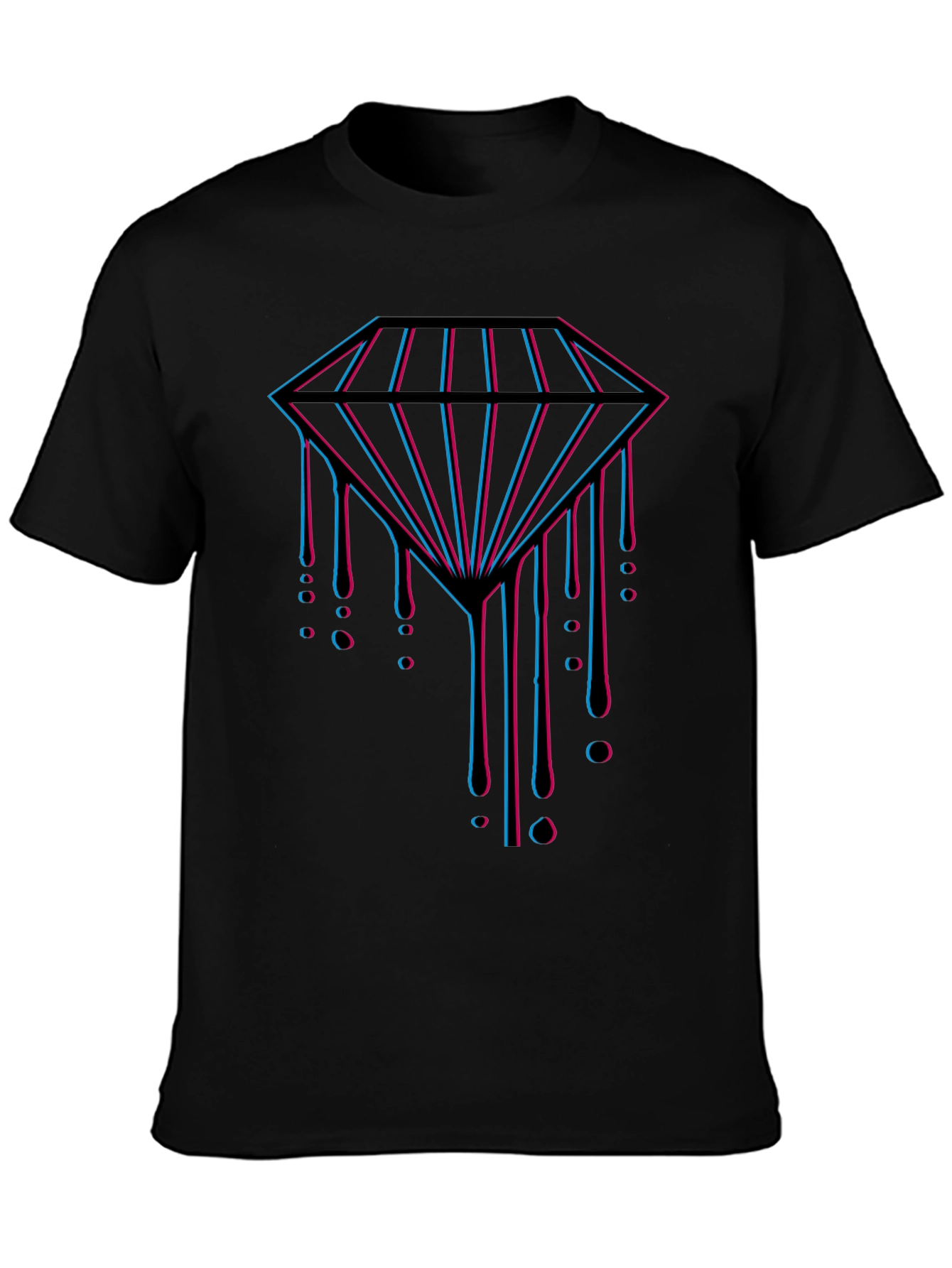 Mens Black T-Shirt with Diamond Graphic