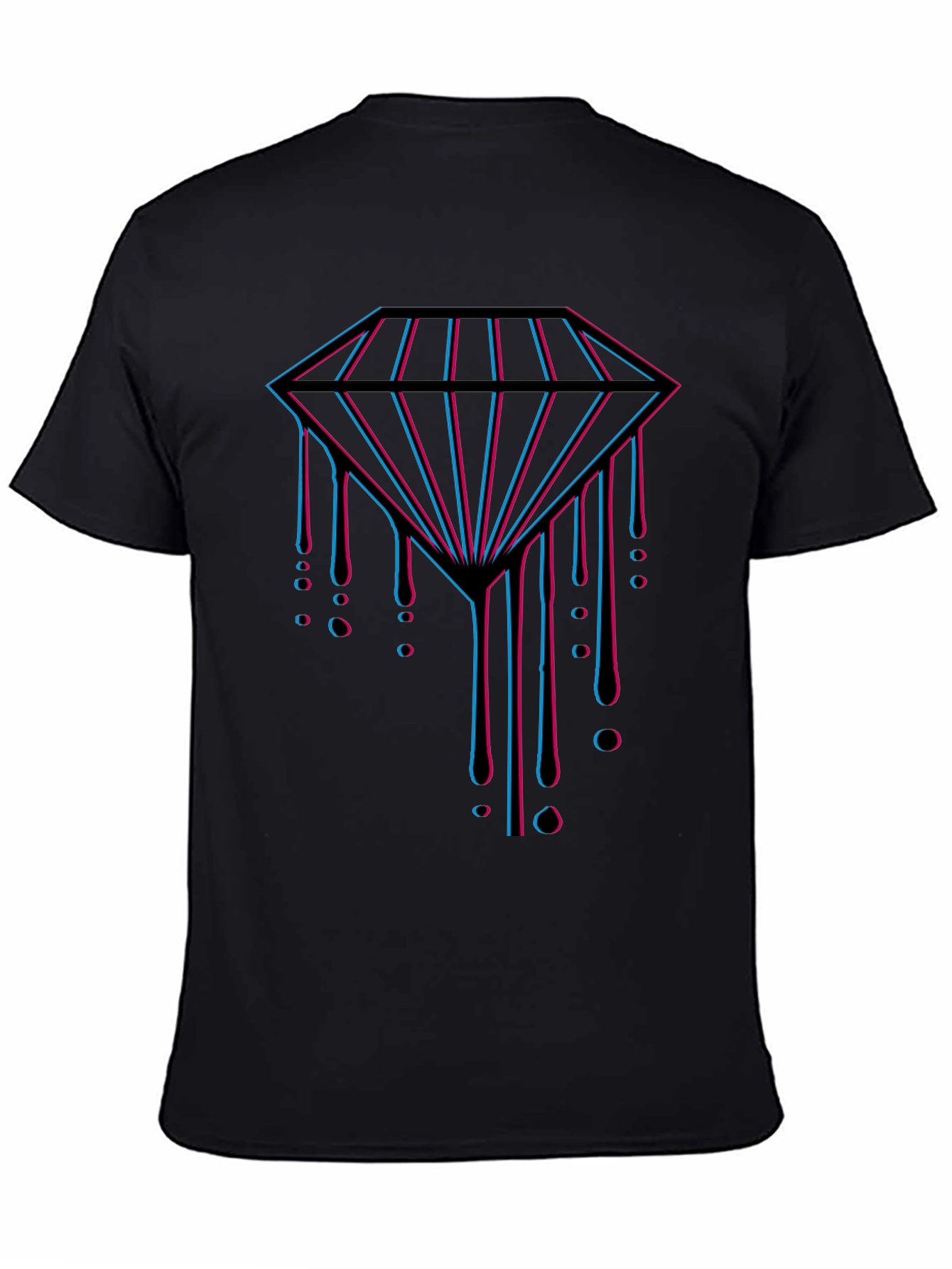 Mens Black T-Shirt with Diamond Graphic