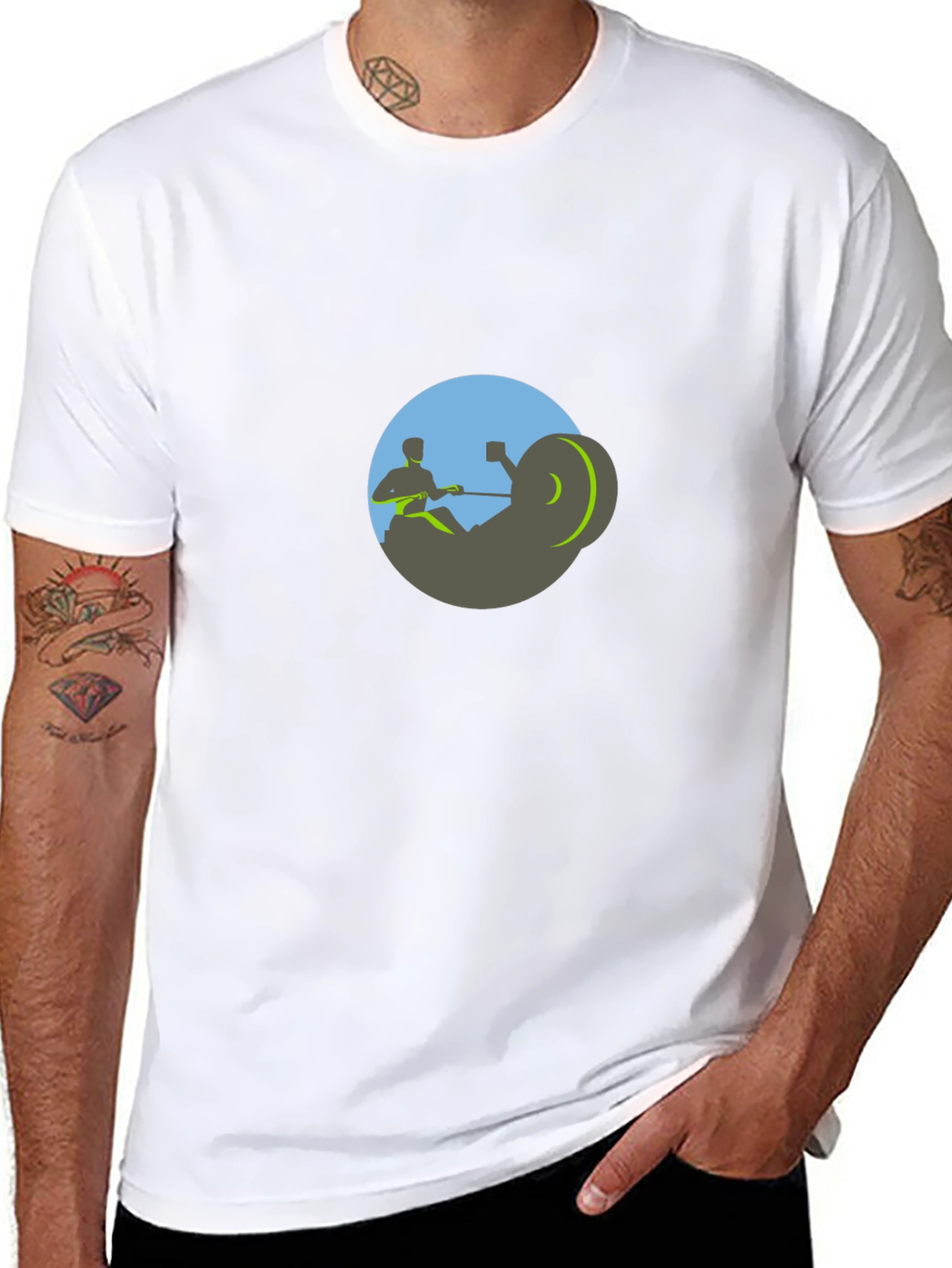 Rowing Machine Graphic Tee - Fitness Apparel