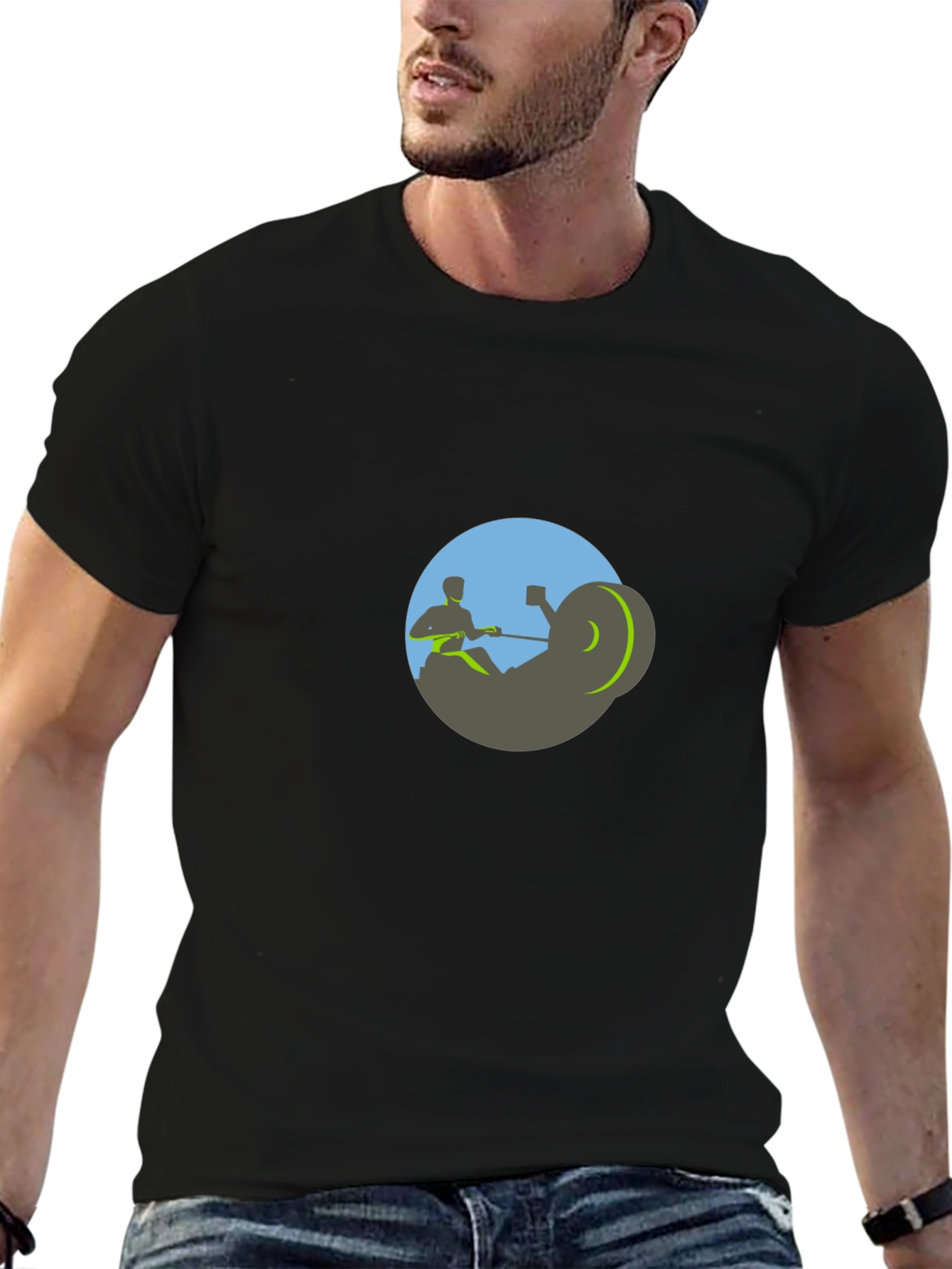 Rowing Machine Graphic Tee - Fitness Apparel