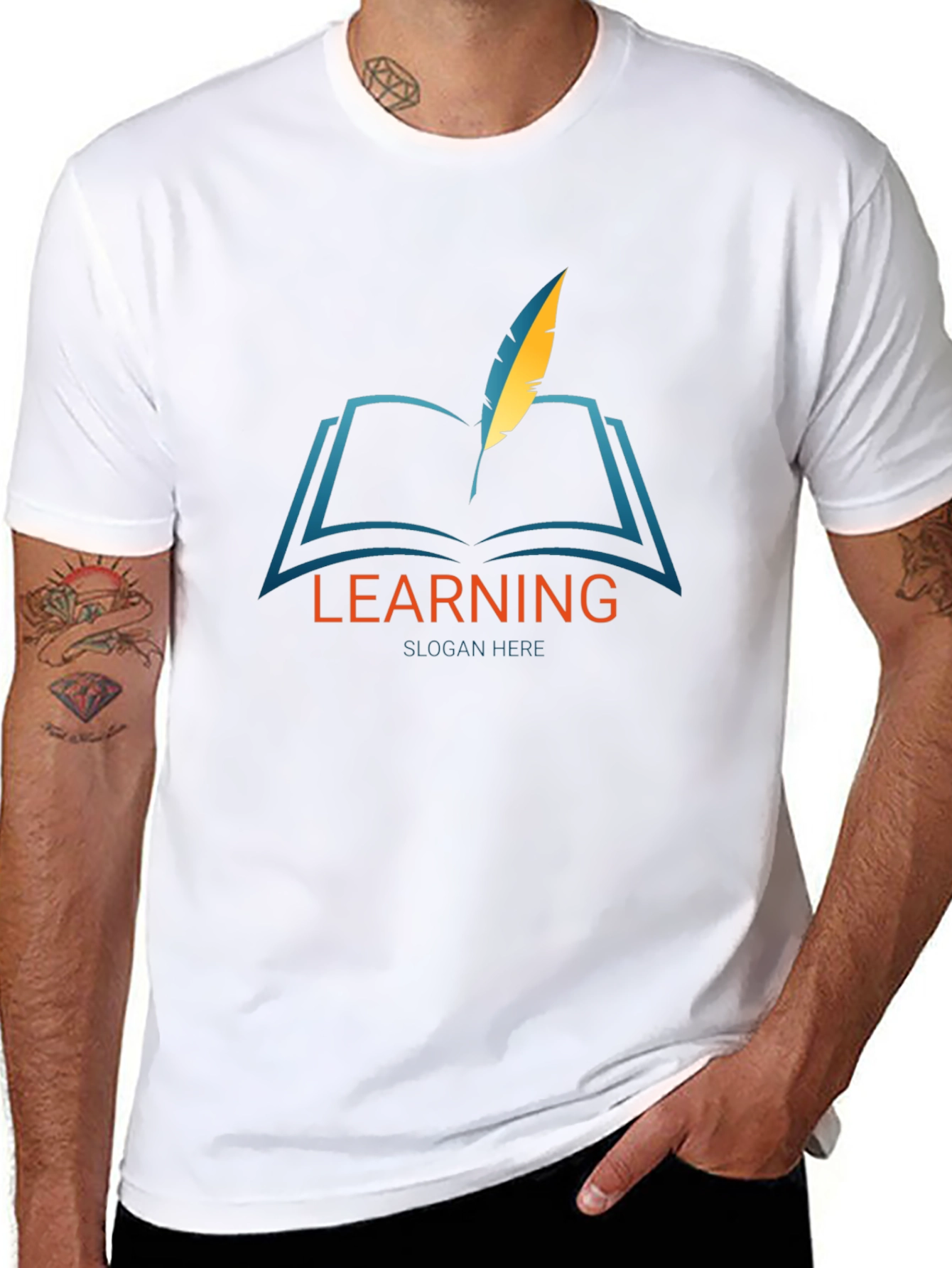 Learning Graphic Print Black T-Shirt