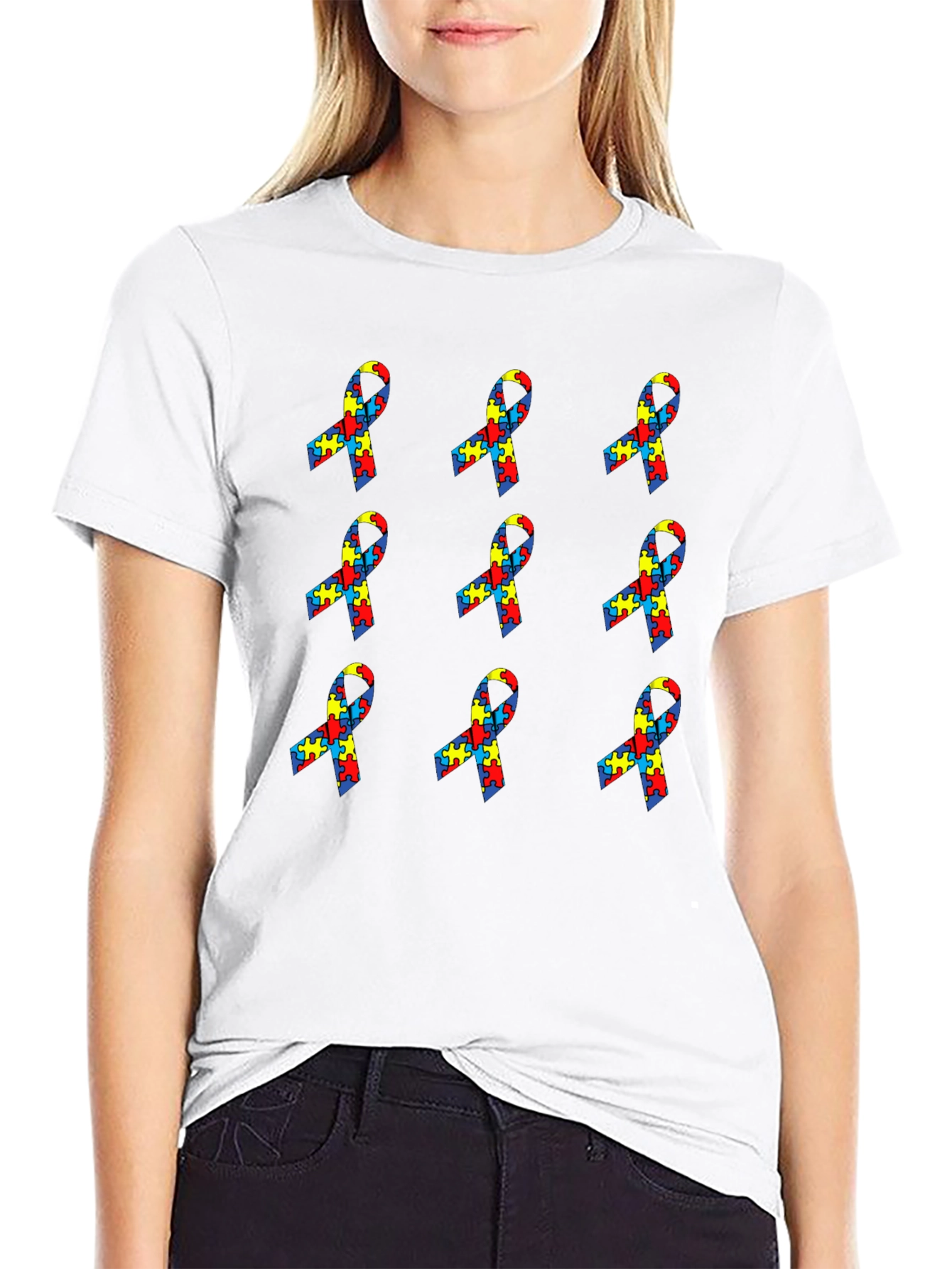 Autism Awareness Ribbon Puzzle T-Shirt