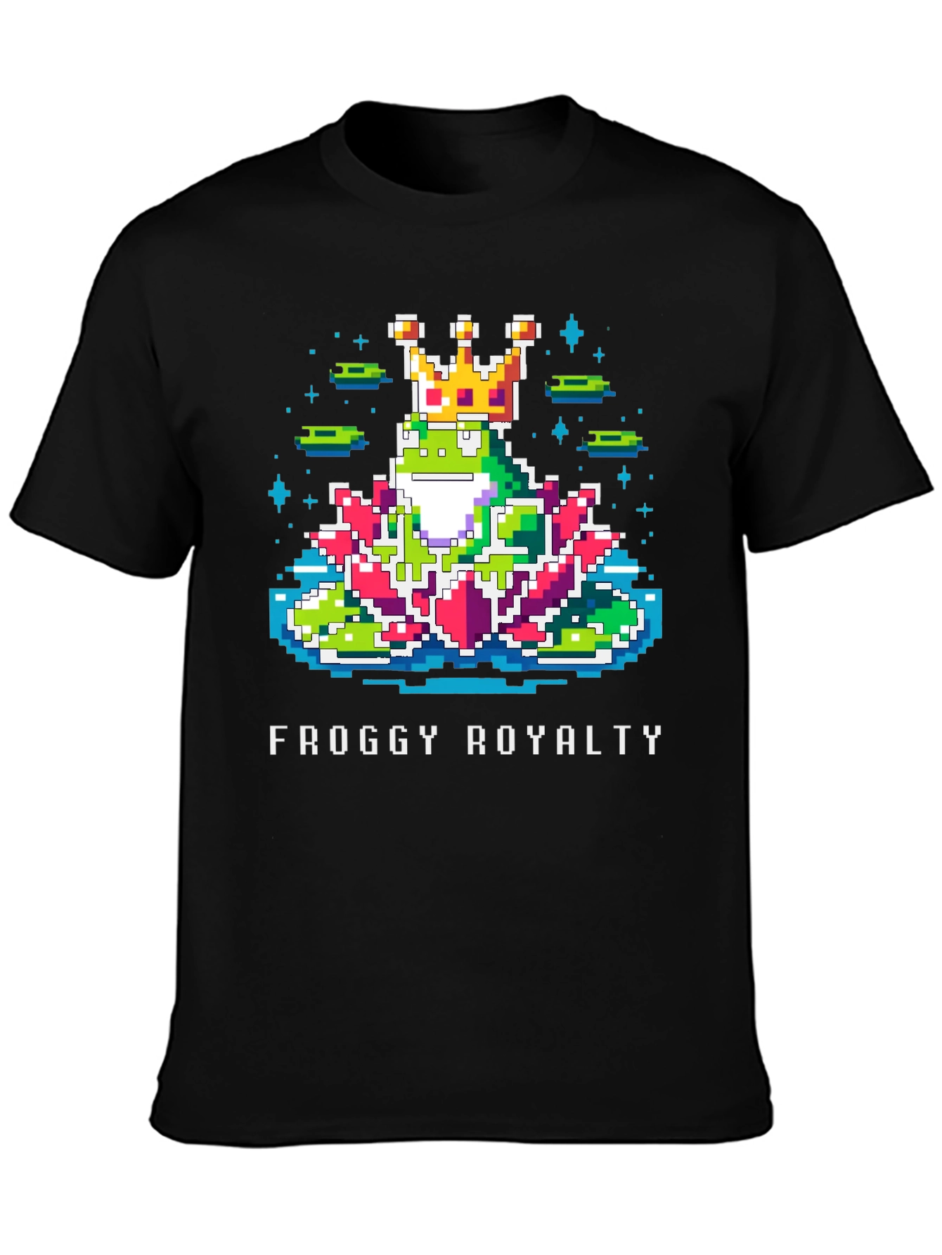 Froggy Royalty Graphic Tee - Pixel Art Frog King