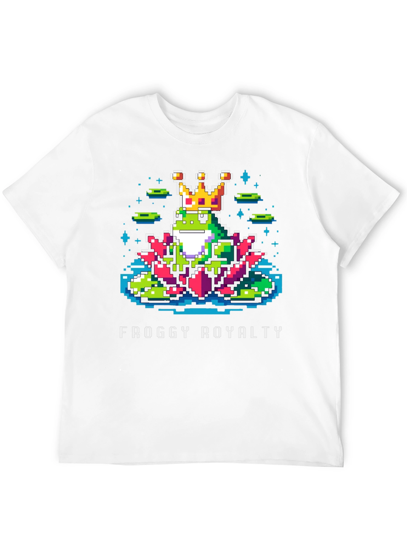 Froggy Royalty Graphic Tee - Pixel Art Frog King