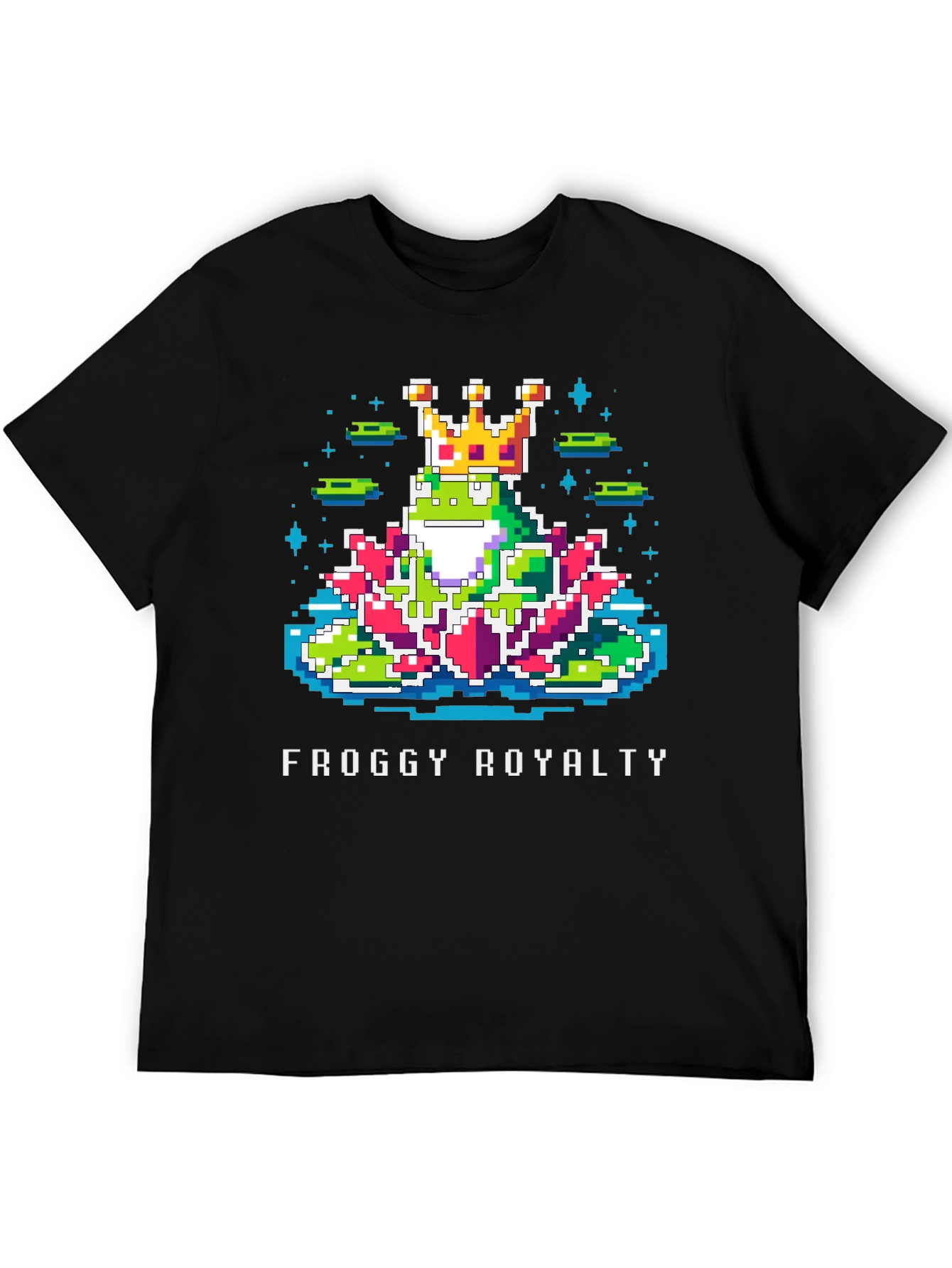 Froggy Royalty Graphic Tee - Pixel Art Frog King