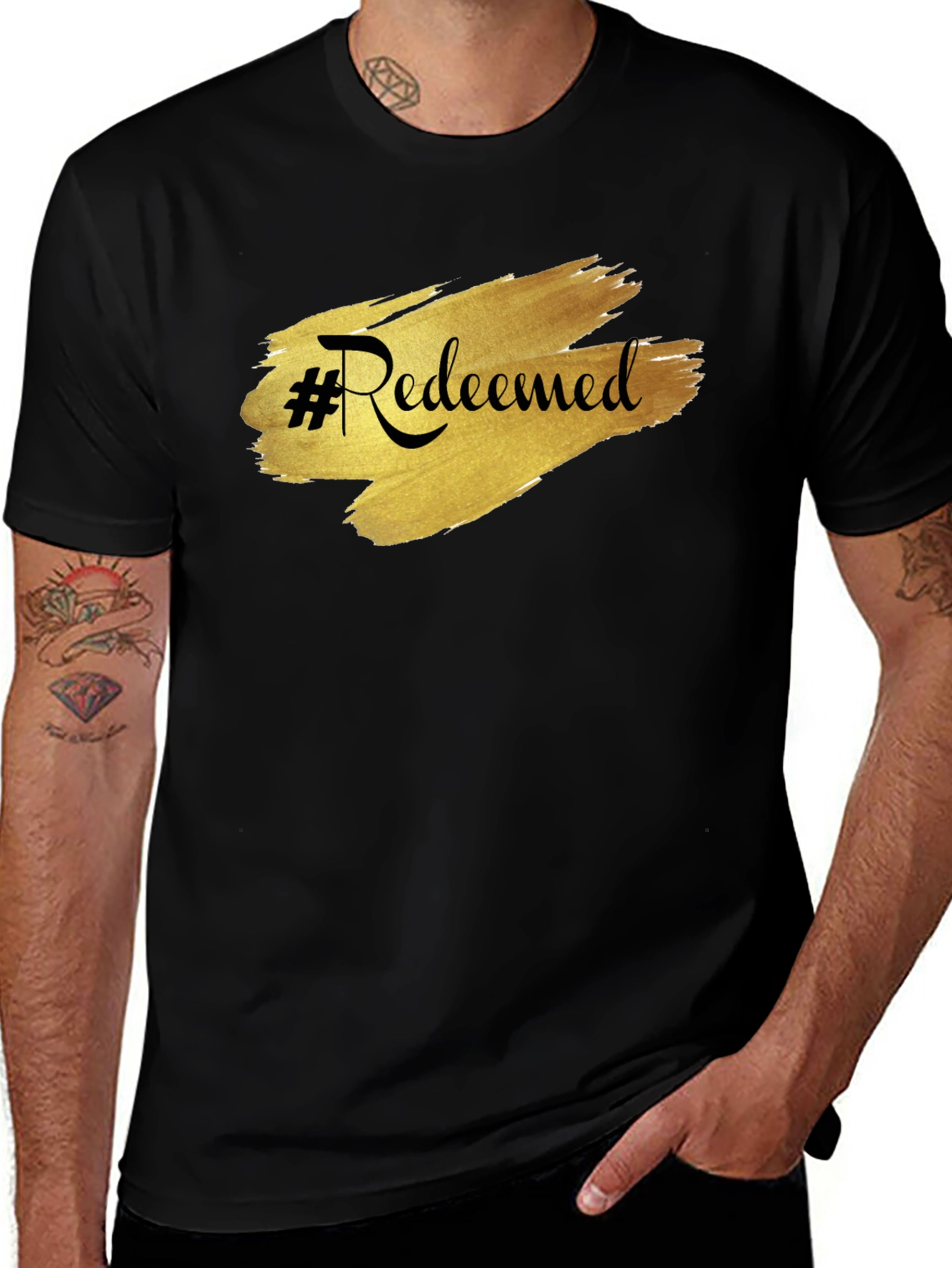 #Redeemed Graphic Tee - Stylish Black T-Shirt