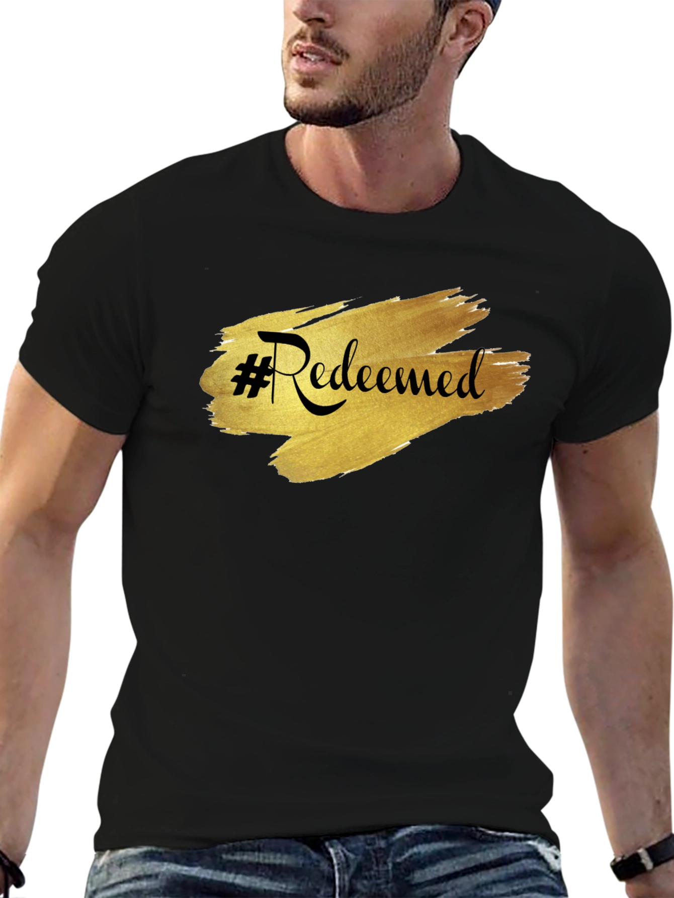 #Redeemed Graphic Tee - Stylish Black T-Shirt
