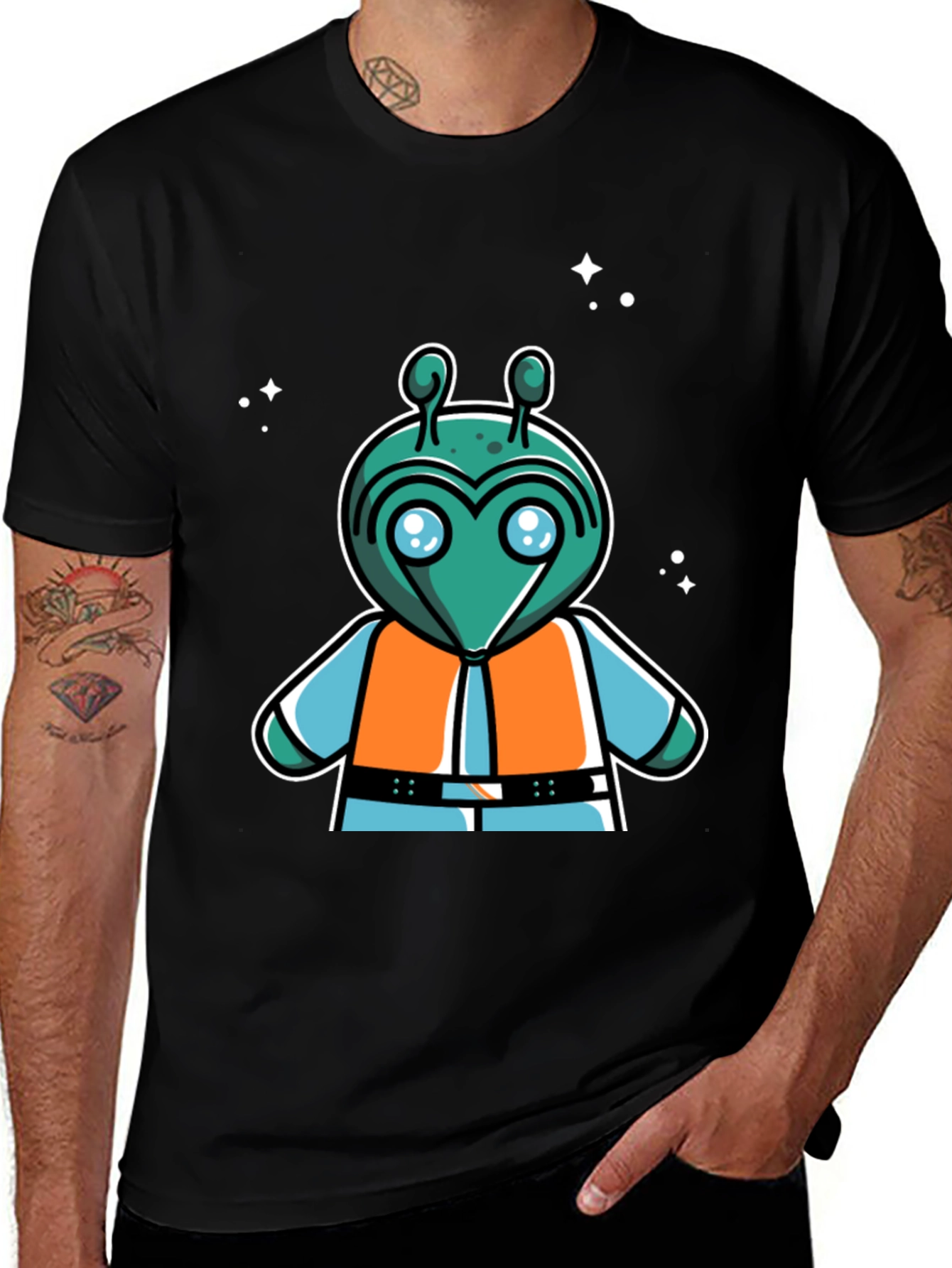 Retro Alien Cartoon Graphic T-Shirt