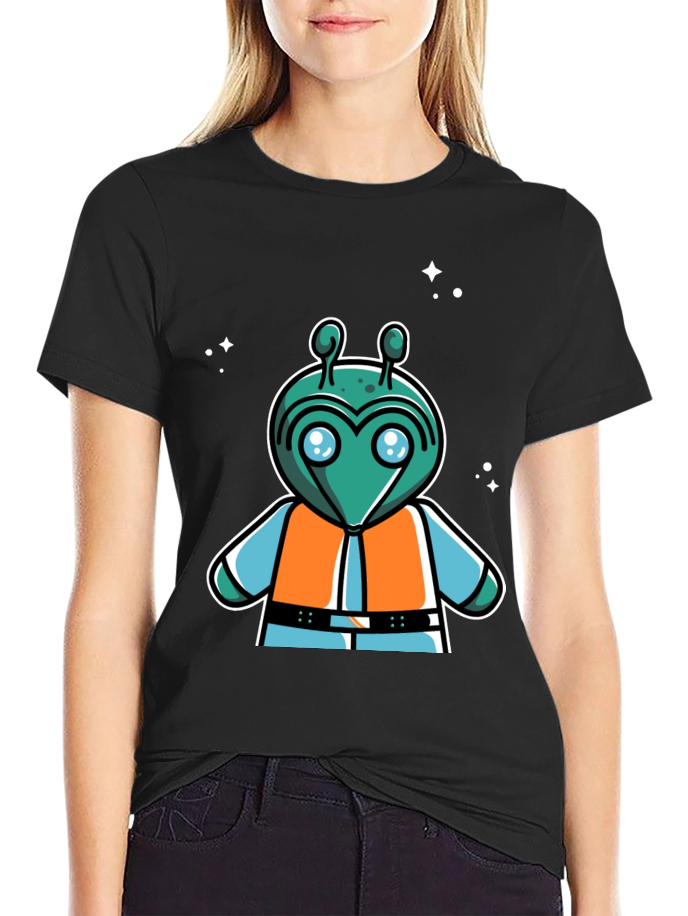 Retro Alien Cartoon Graphic T-Shirt