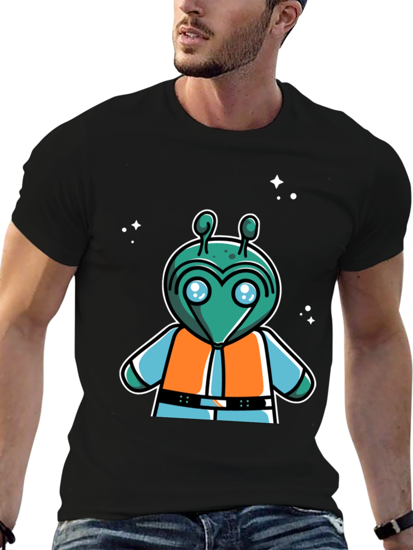 Retro Alien Cartoon Graphic T-Shirt