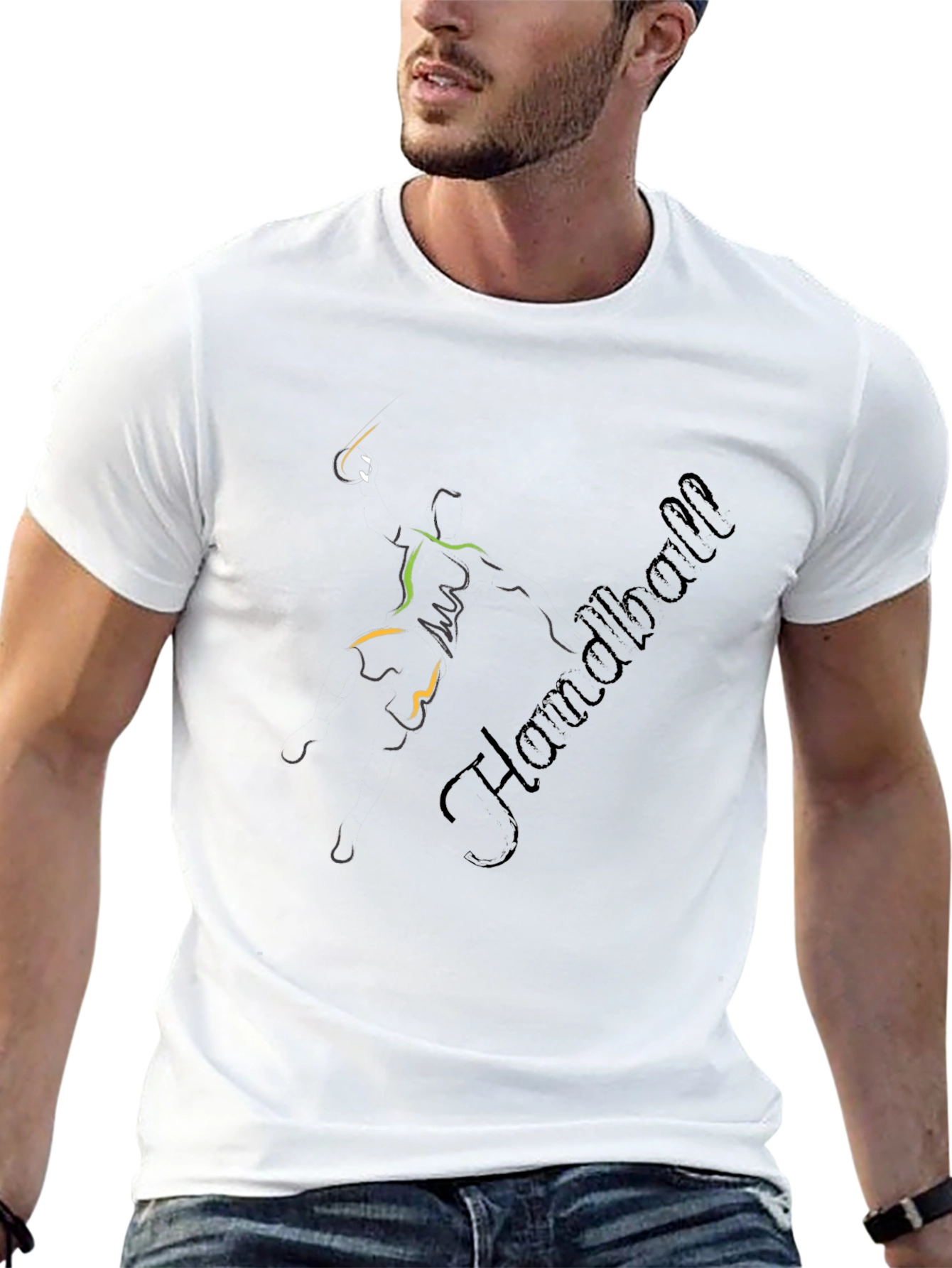 Handball Player Graphic T-Shirt - Sportswear Tee