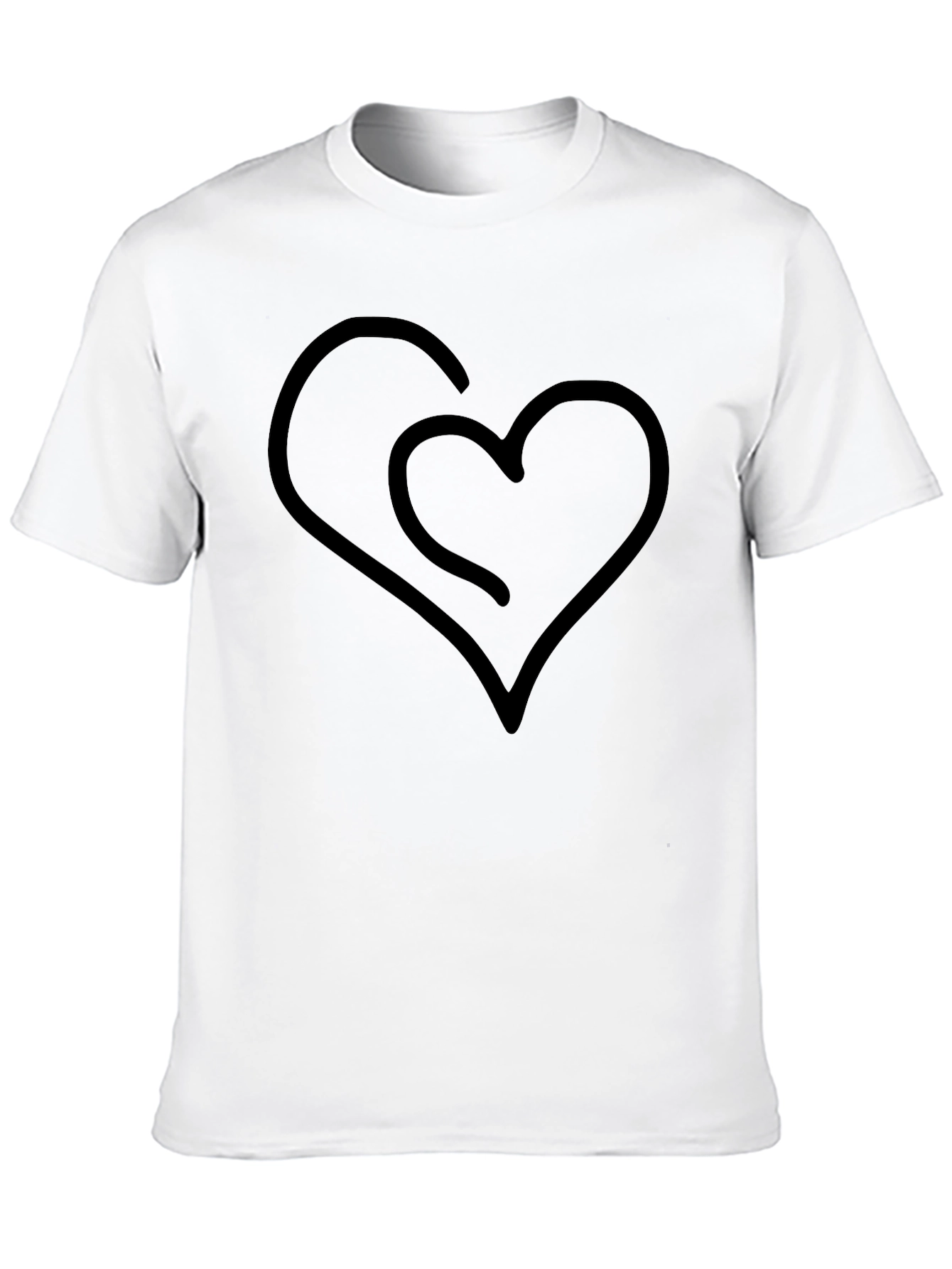 Modern Heart Graphic Tee - Black