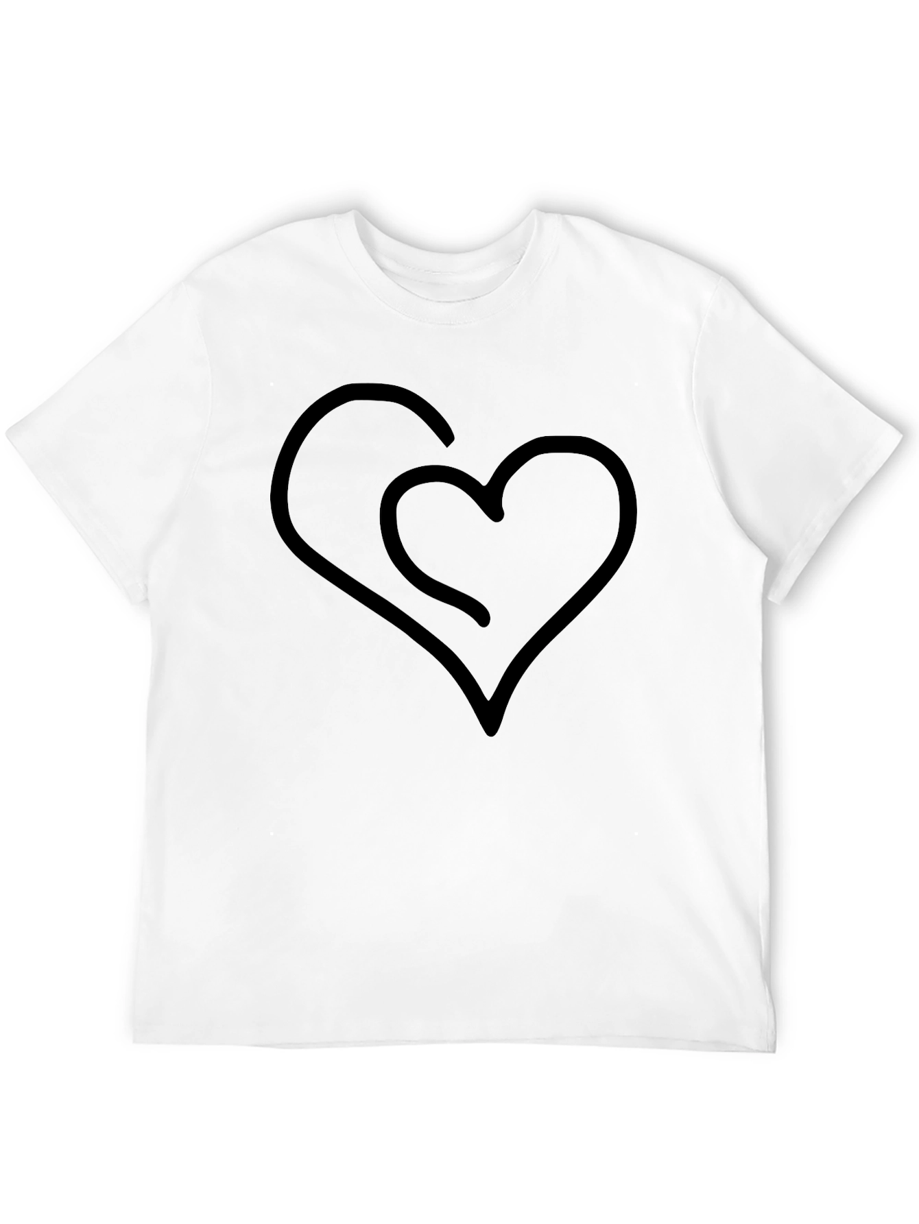 Modern Heart Graphic Tee - Black