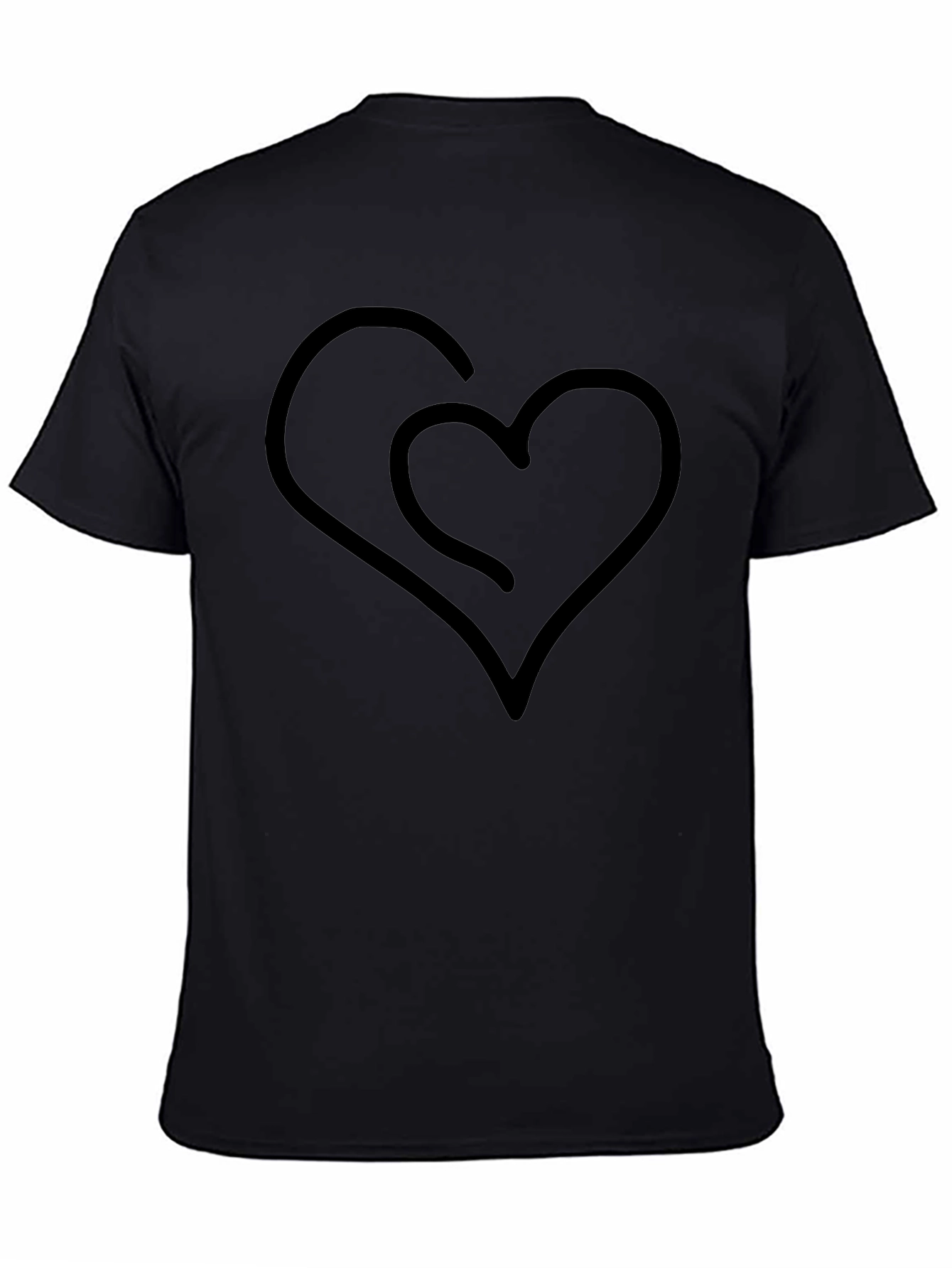 Modern Heart Graphic Tee - Black