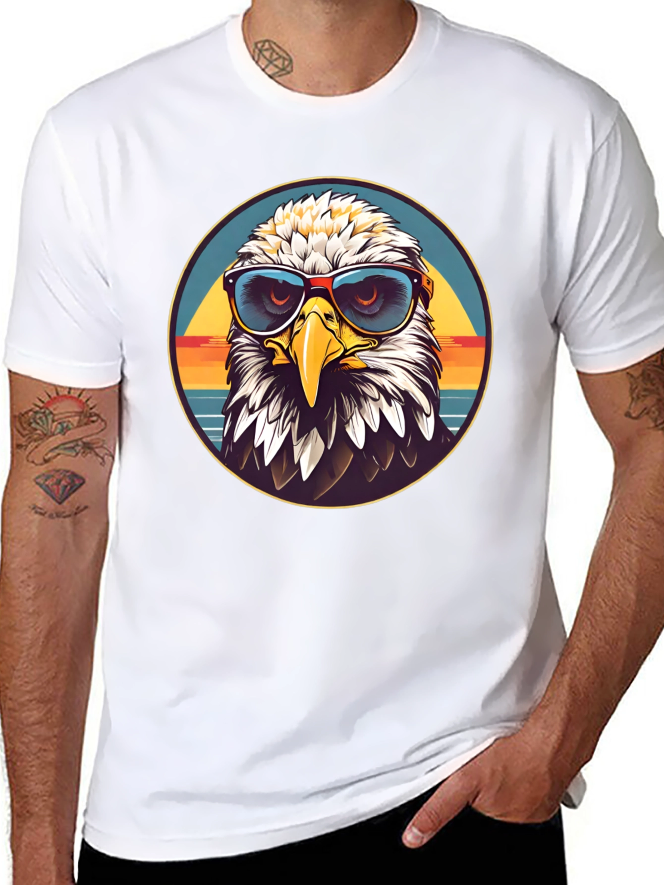 Eagle Graphic T-Shirt with Sunglasses