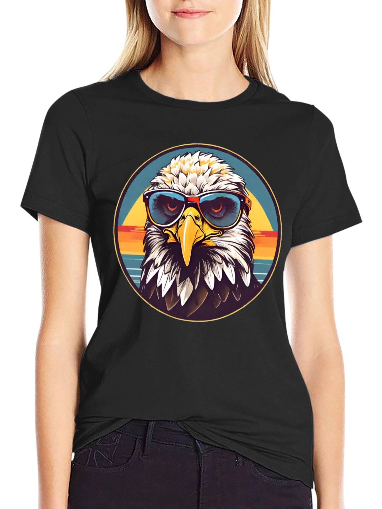 Eagle Graphic T-Shirt with Sunglasses
