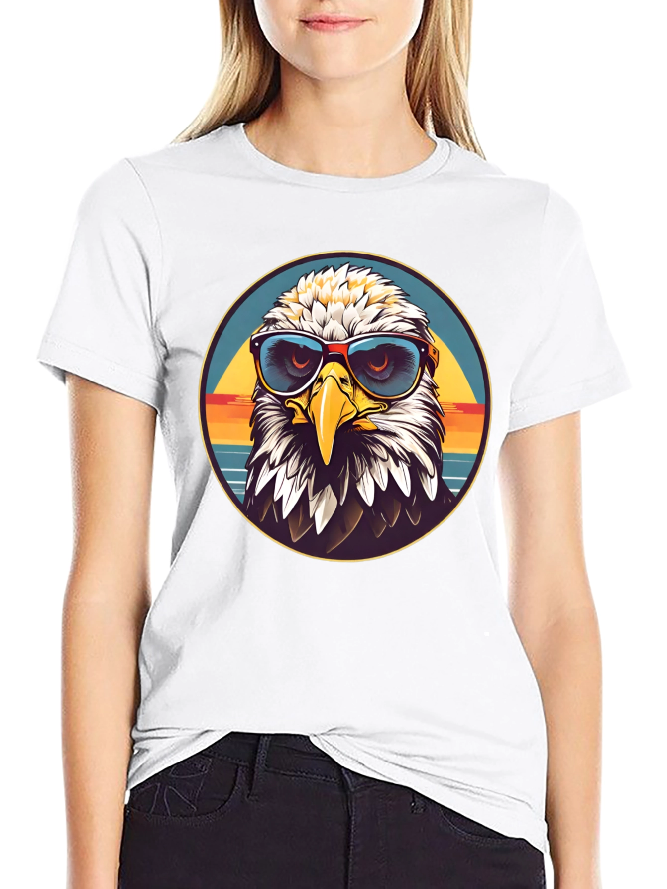 Eagle Graphic T-Shirt with Sunglasses