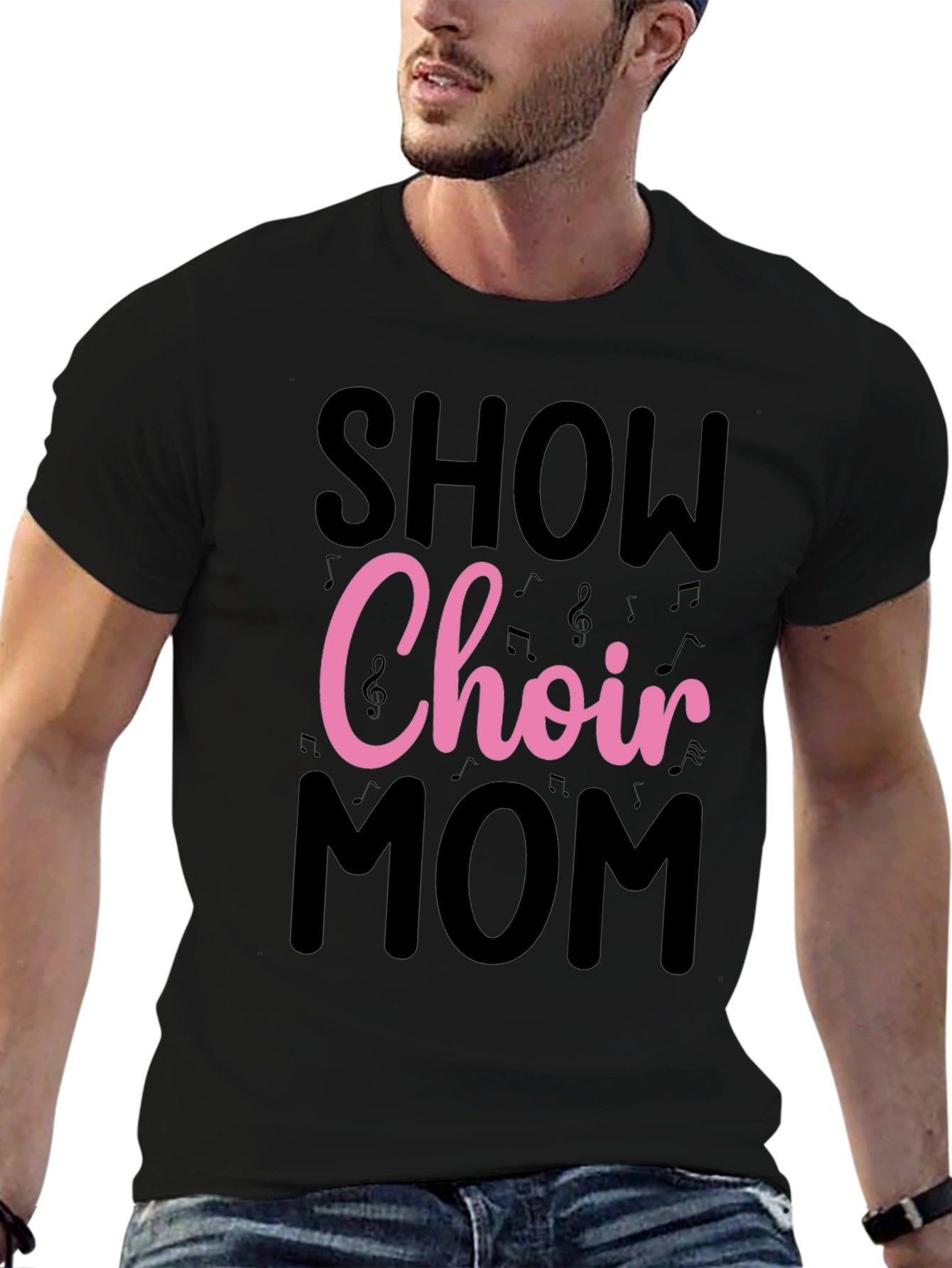 Show Choir Mom T-Shirt - Musical Notes Design