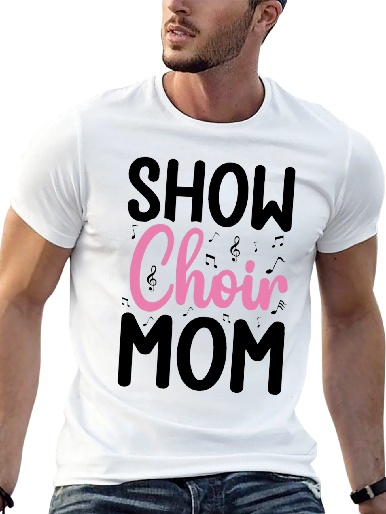 Show Choir Mom T-Shirt - Musical Notes Design
