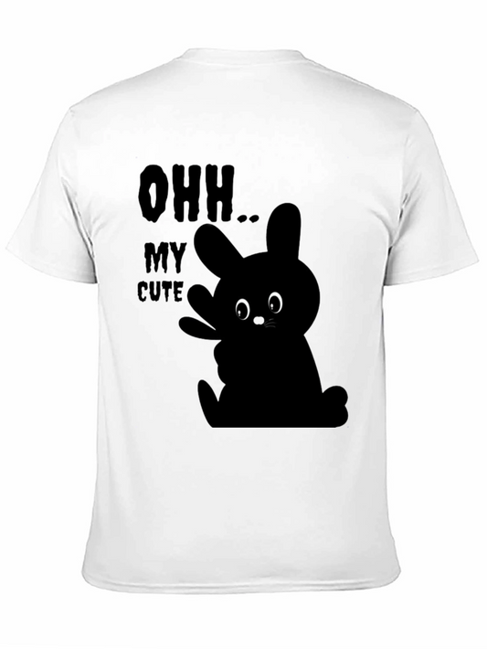 Cute Bunny Graphic Black T-Shirt