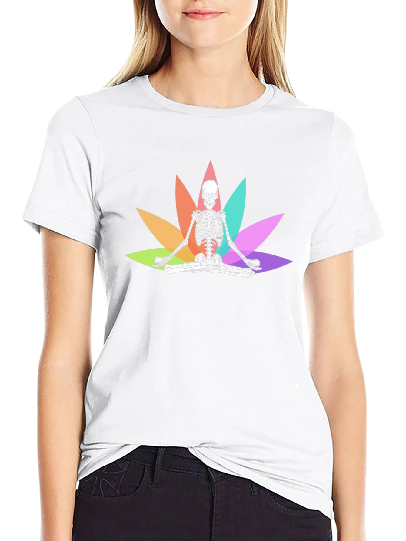 Meditating Skeleton Graphic Tee