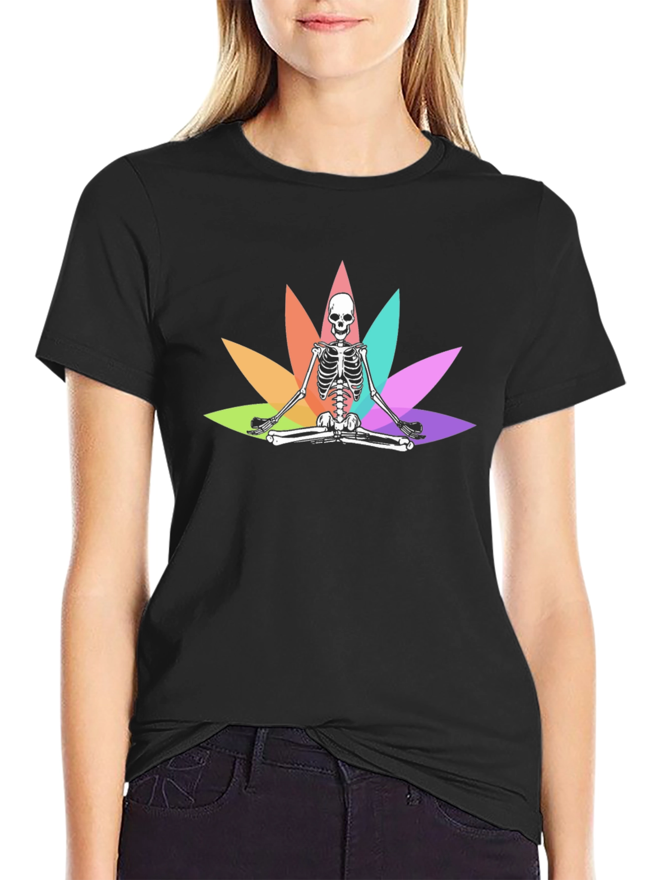Meditating Skeleton Graphic Tee