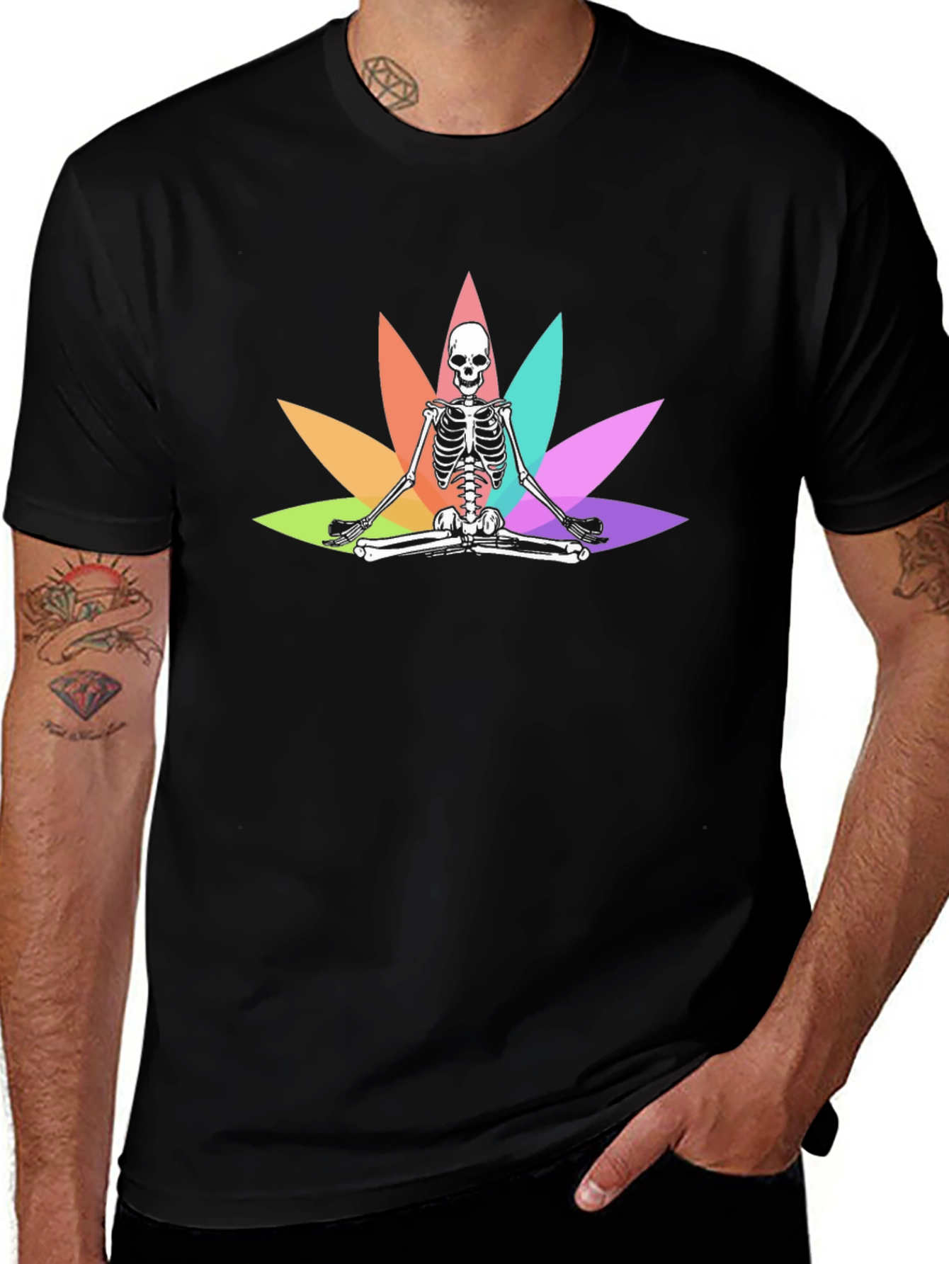 Meditating Skeleton Graphic Tee