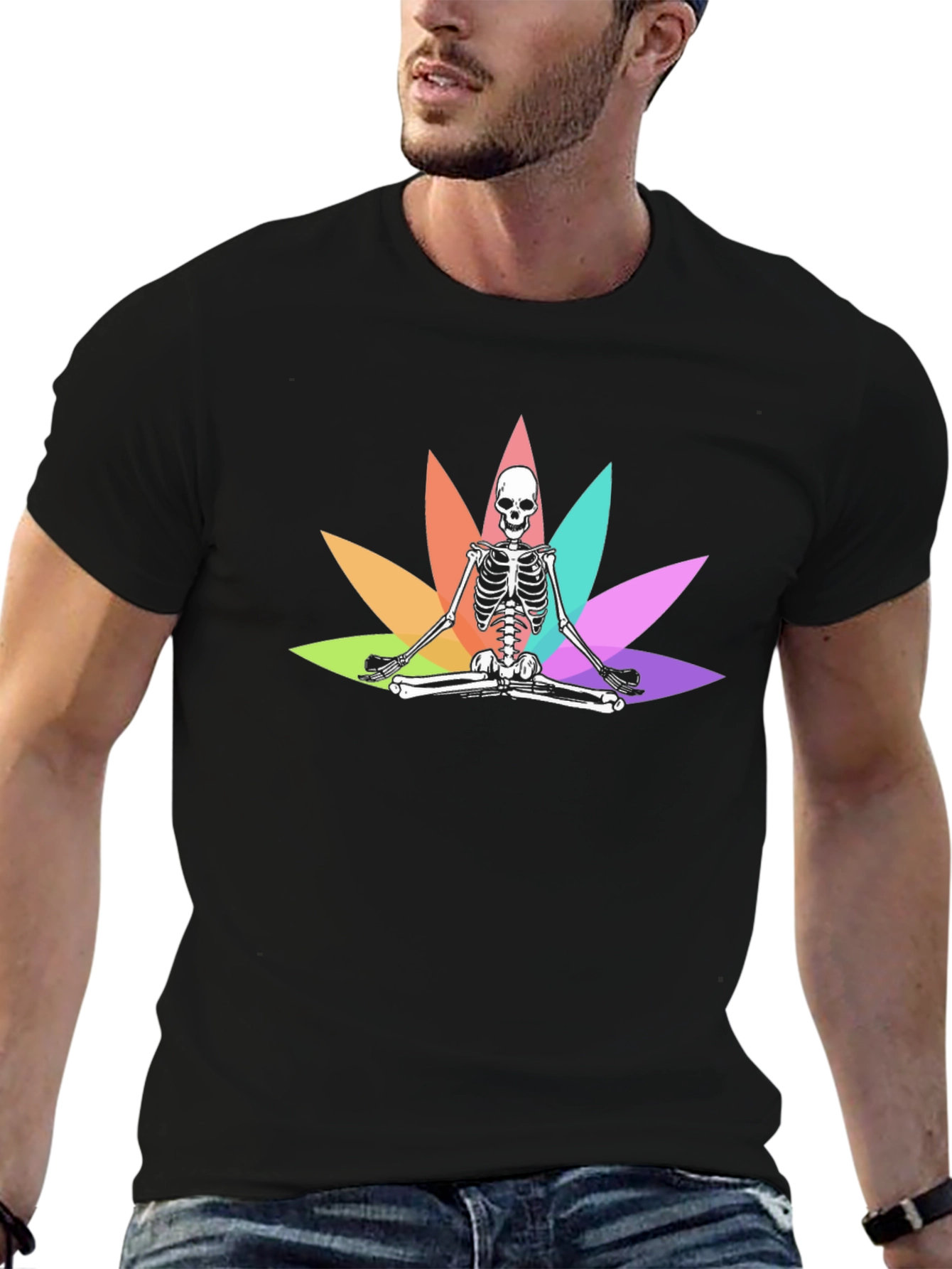 Meditating Skeleton Graphic Tee