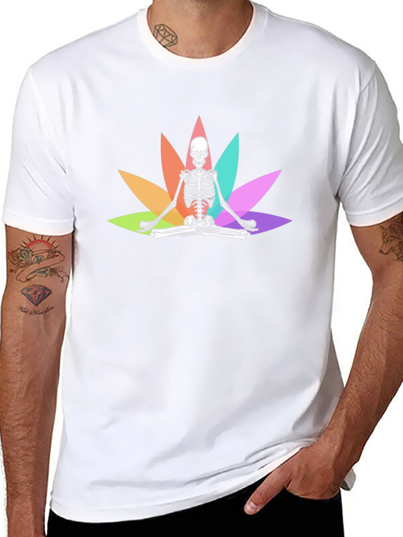 Meditating Skeleton Graphic Tee