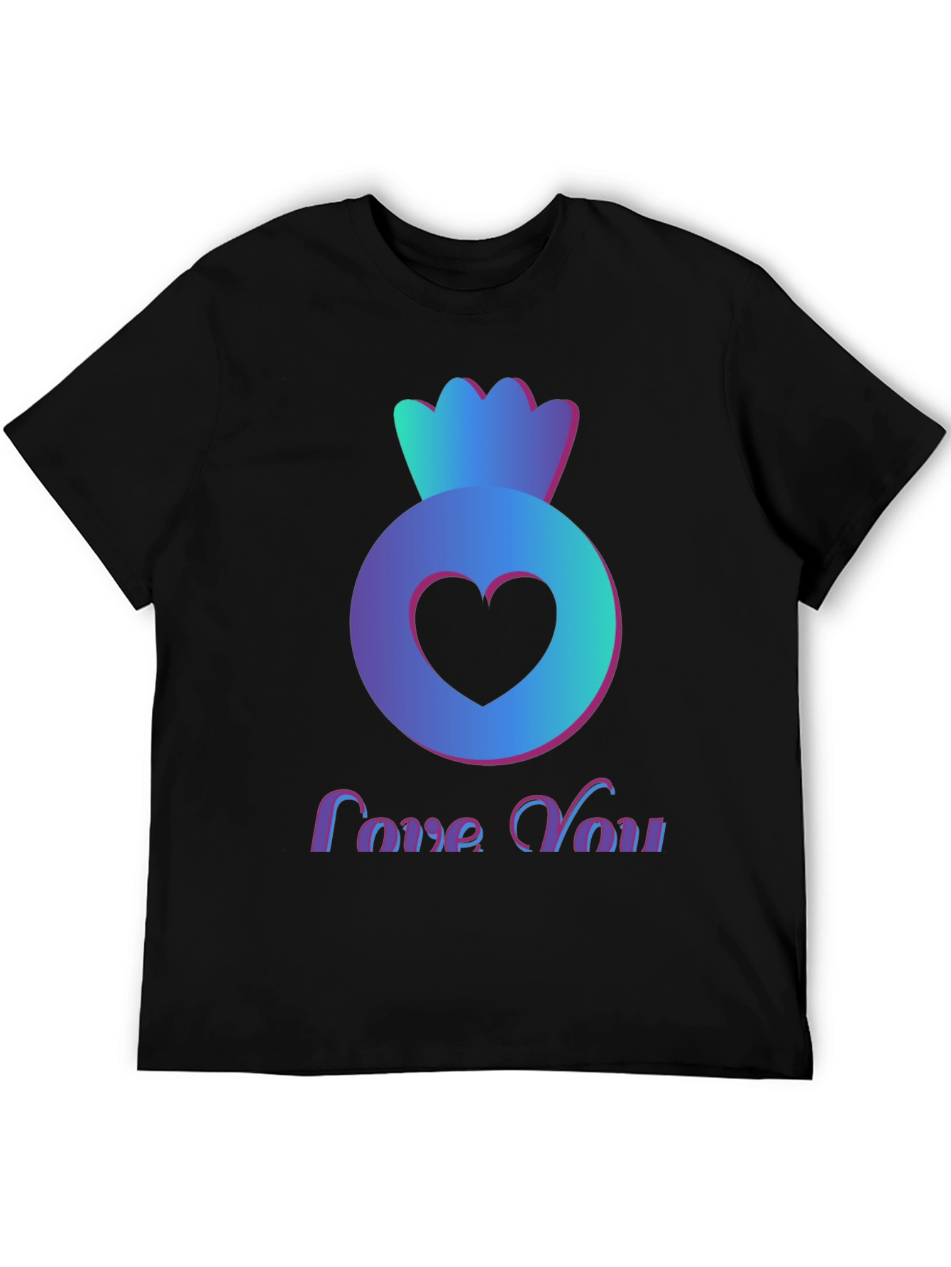 Love You Heart Candy Black T-Shirt