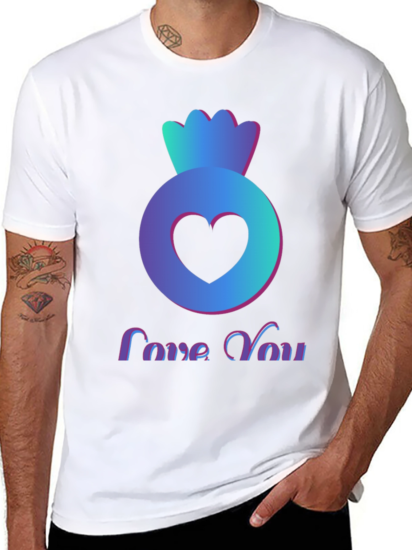 Love You Heart Candy Black T-Shirt