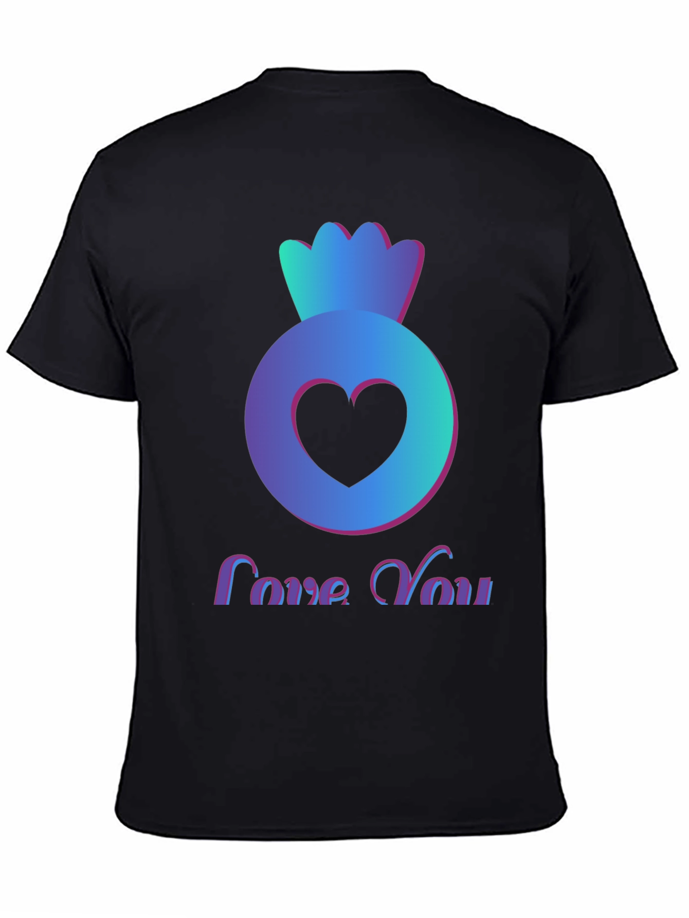 Love You Heart Candy Black T-Shirt