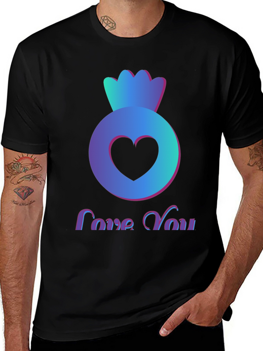 Love You Heart Candy Black T-Shirt