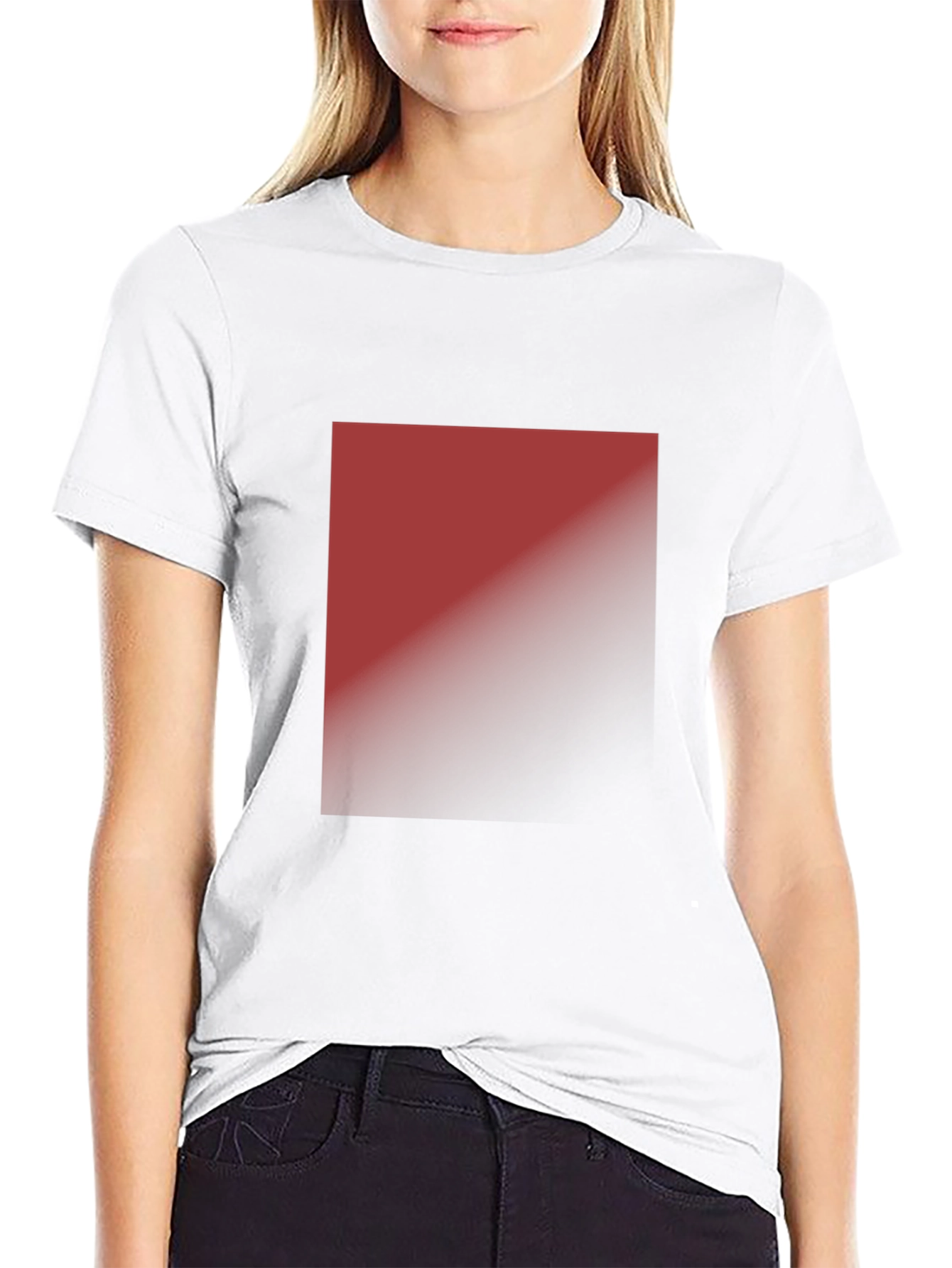 Modern Black T-Shirt with Abstract Gradient Square Design