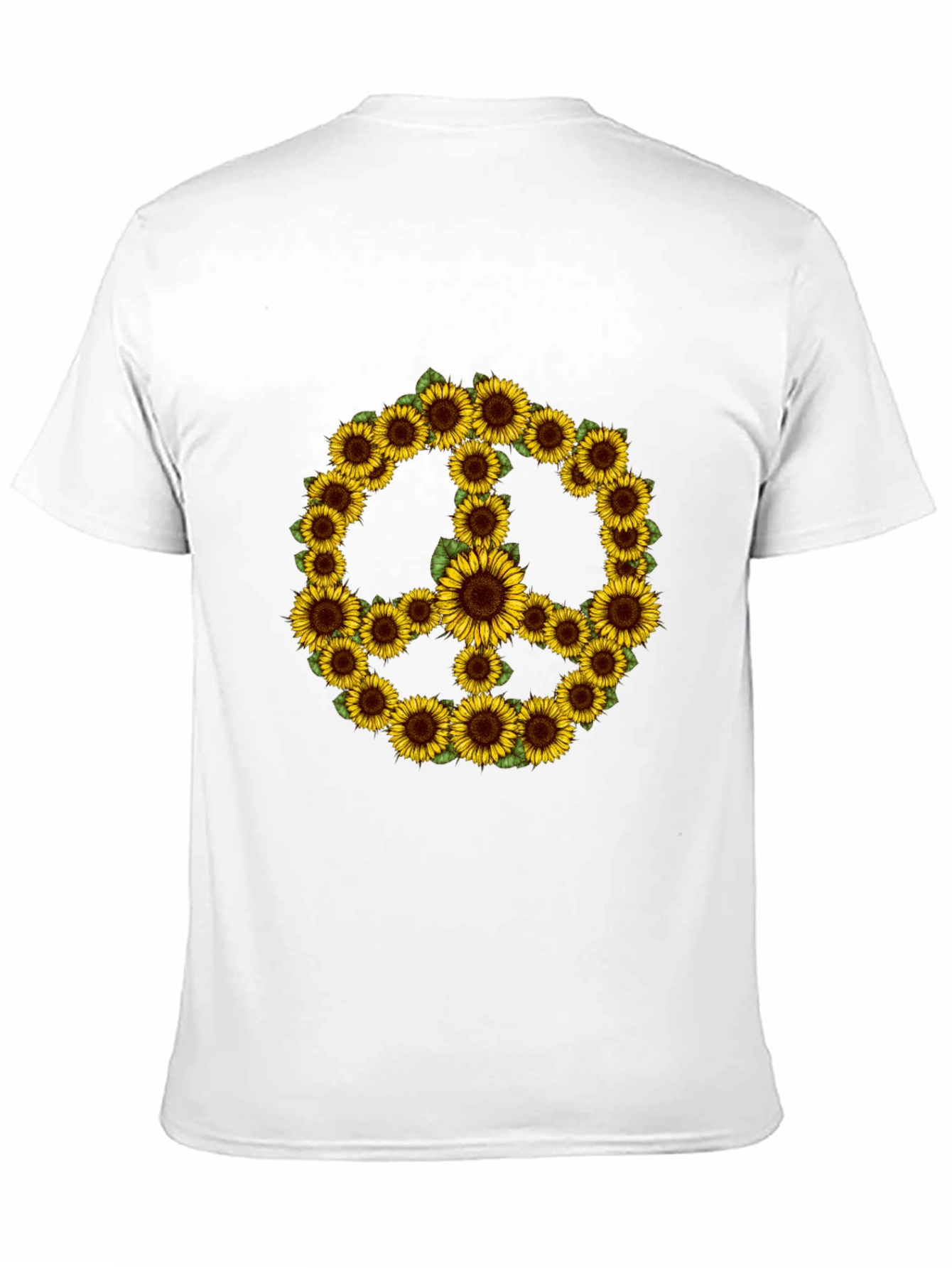 Sunflower Peace Sign Black T-Shirt