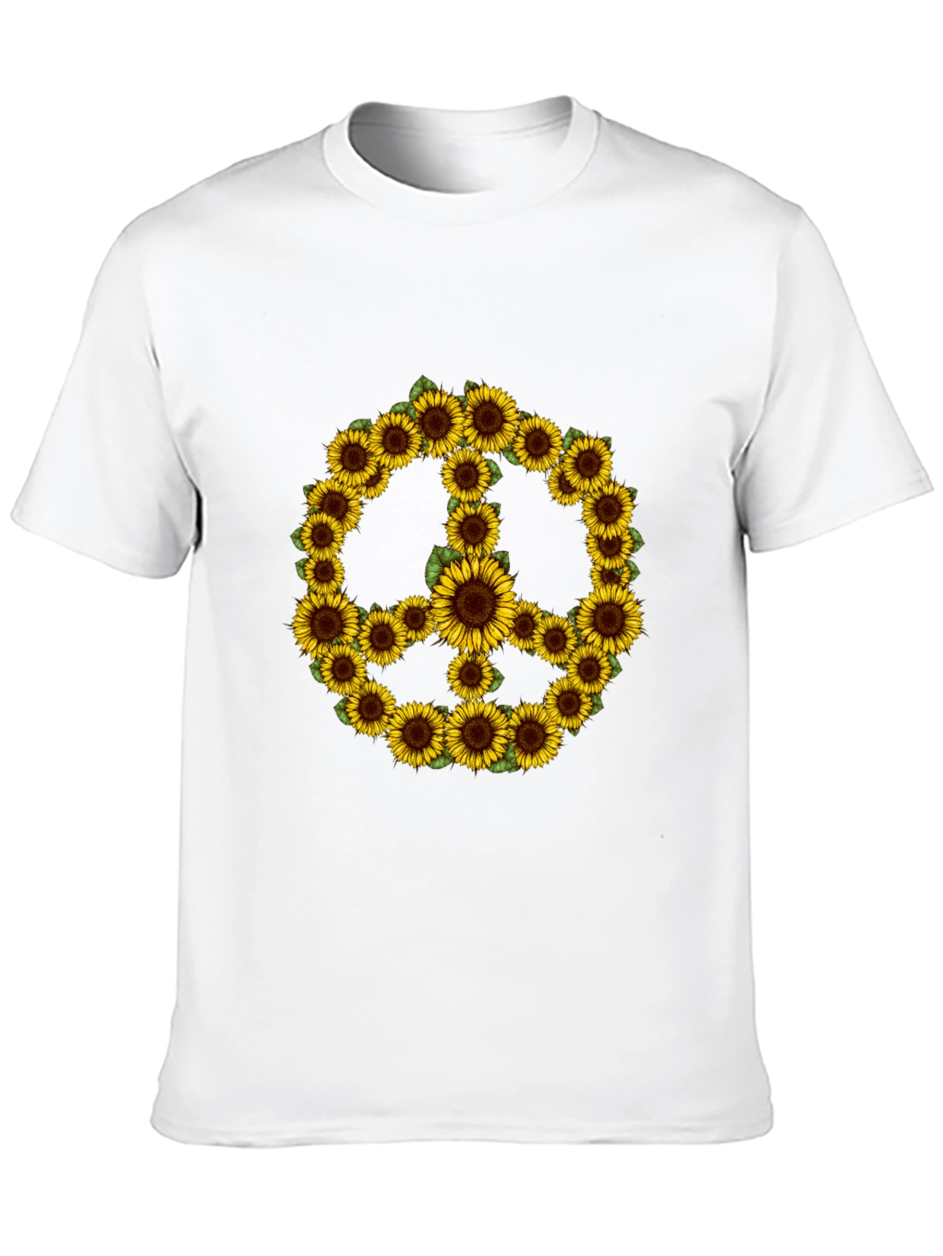 Sunflower Peace Sign Black T-Shirt