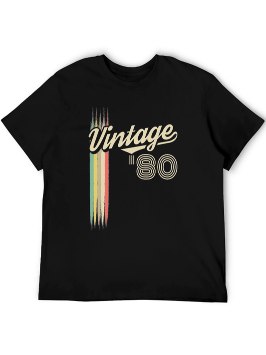 Vintage 80 T-Shirt Retro Style Black Tee