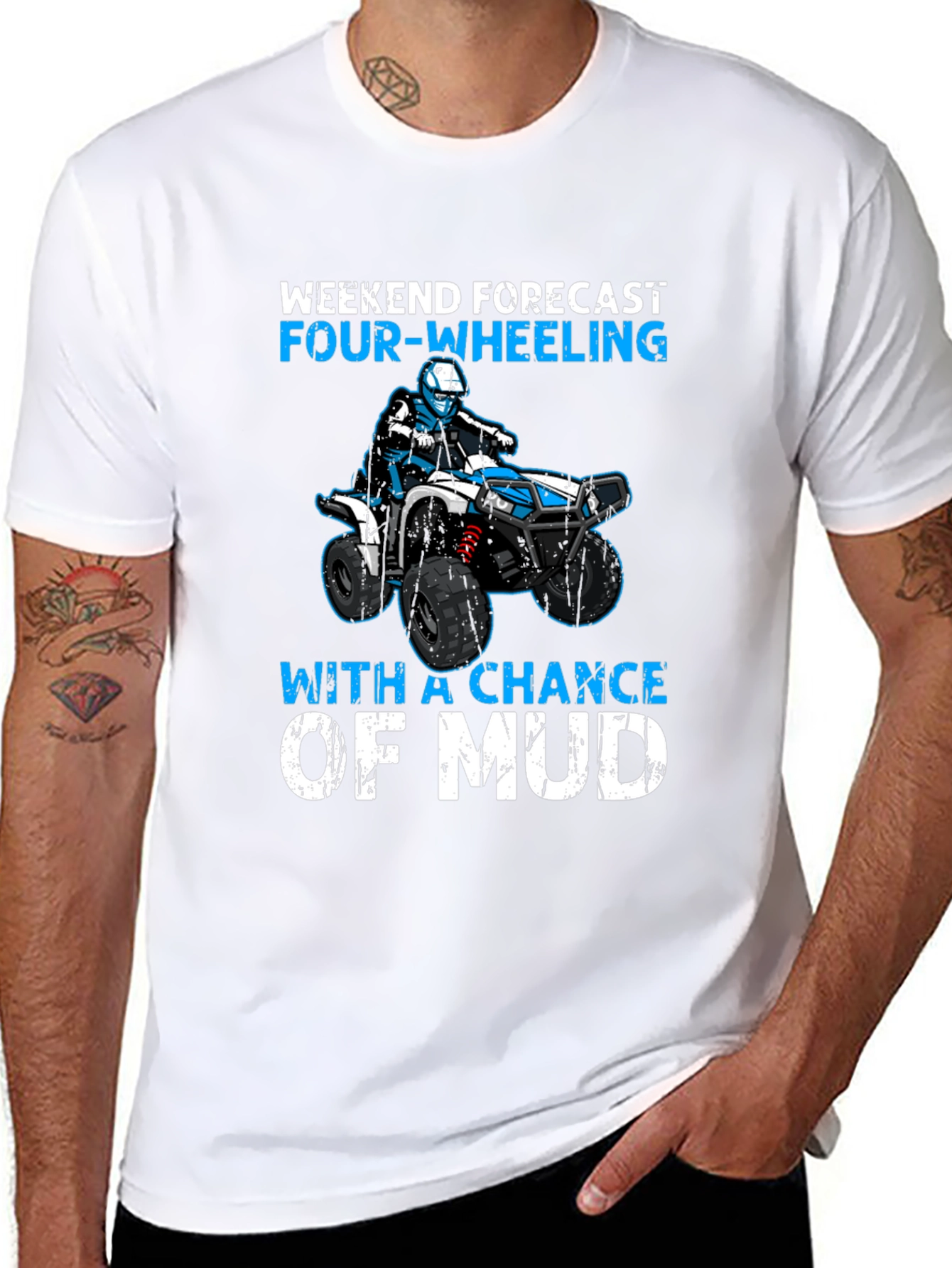 Weekend Forecast Four-Wheeling ATV Mud T-Shirt