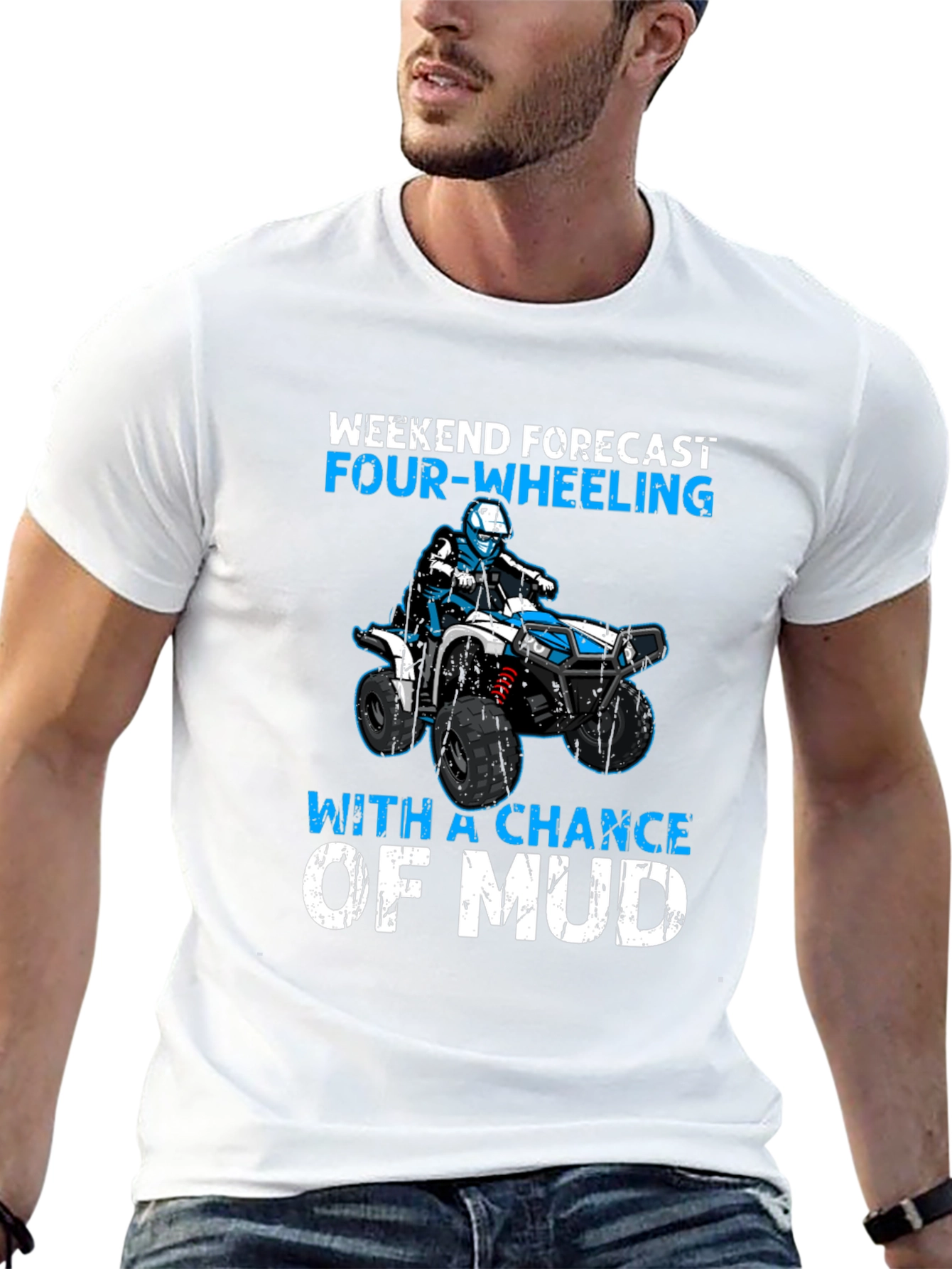 Weekend Forecast Four-Wheeling ATV Mud T-Shirt