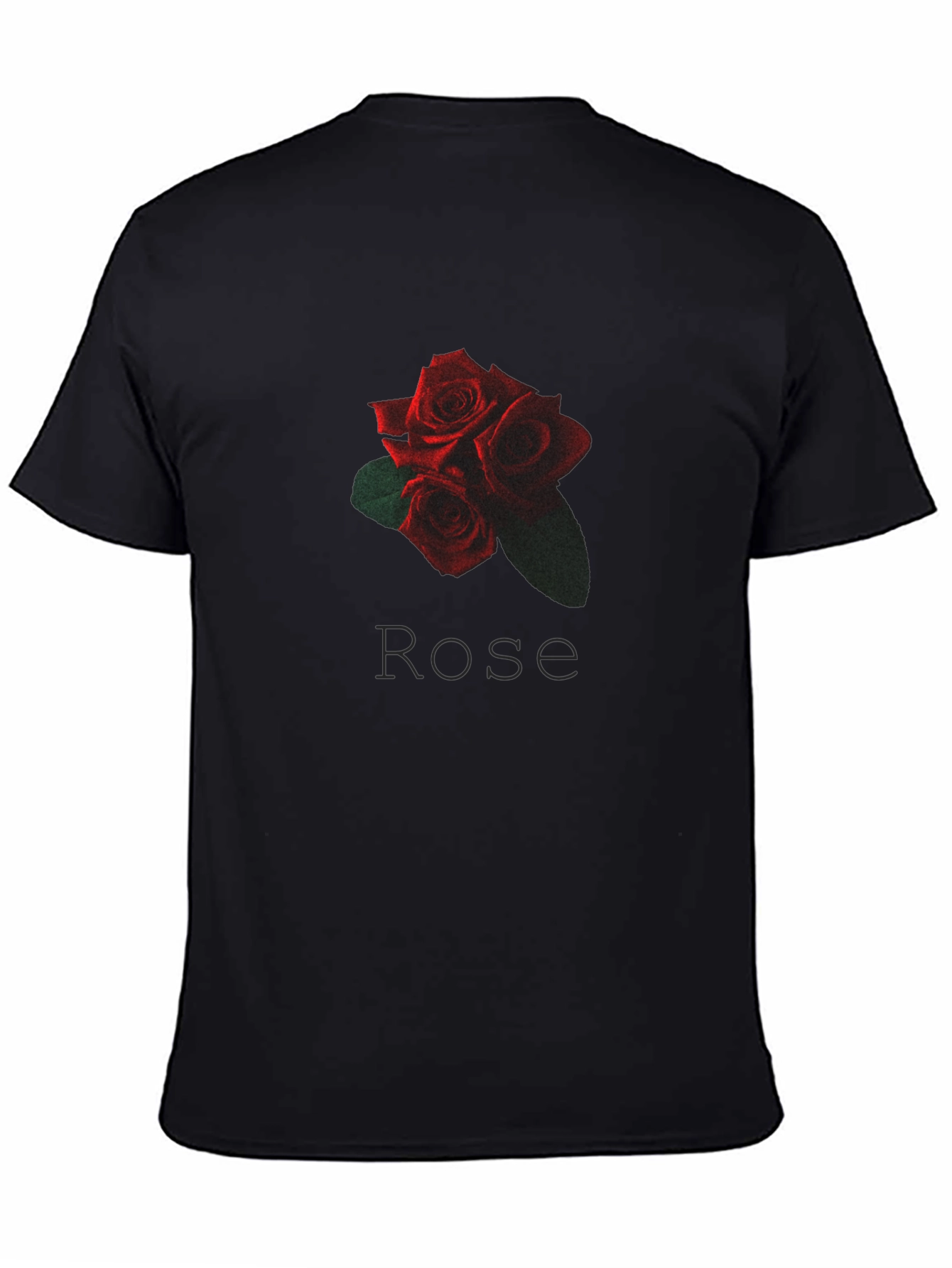 Rose Graphic Black T-Shirt - Floral Design