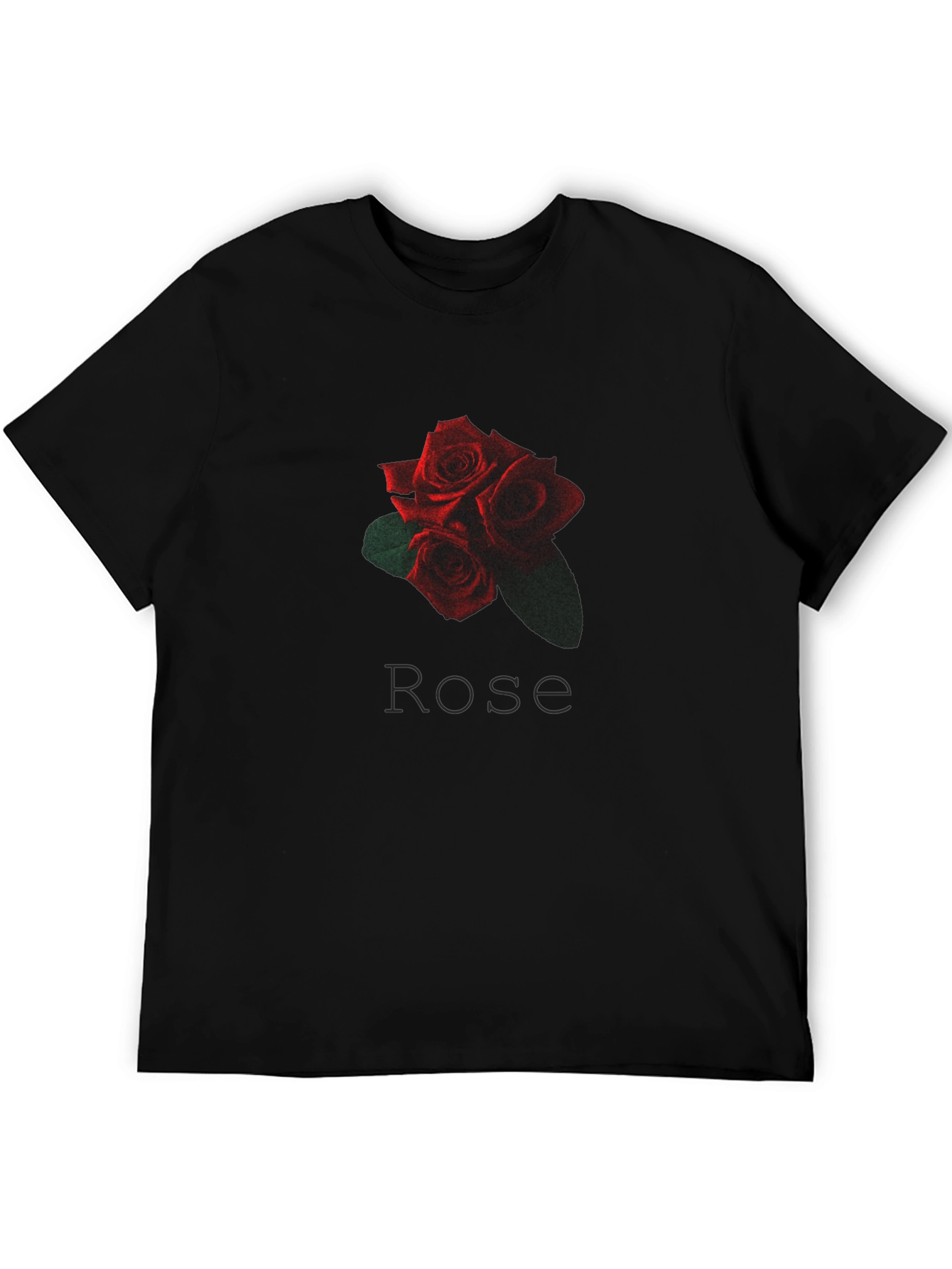 Rose Graphic Black T-Shirt - Floral Design