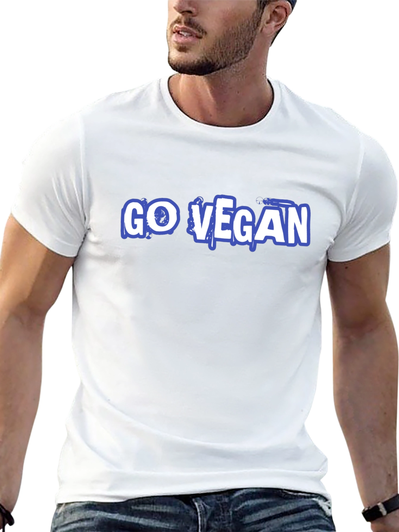 Go Vegan Graphic Tee - Black Cotton T-Shirt