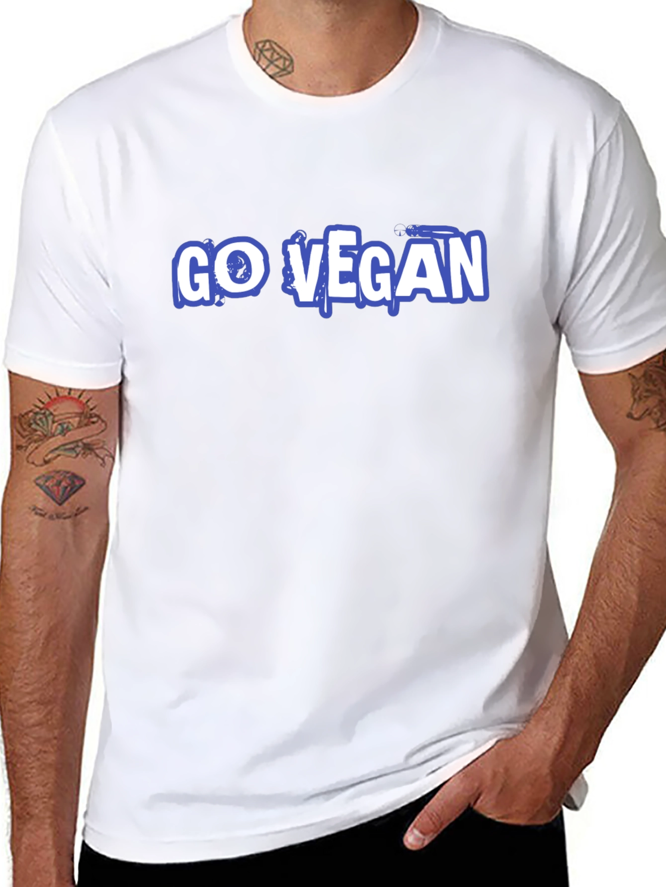 Go Vegan Graphic Tee - Black Cotton T-Shirt