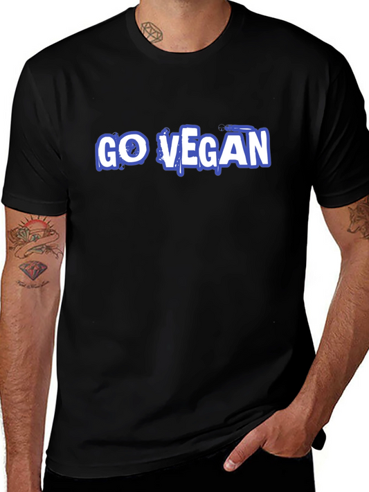 Go Vegan Graphic Tee - Black Cotton T-Shirt