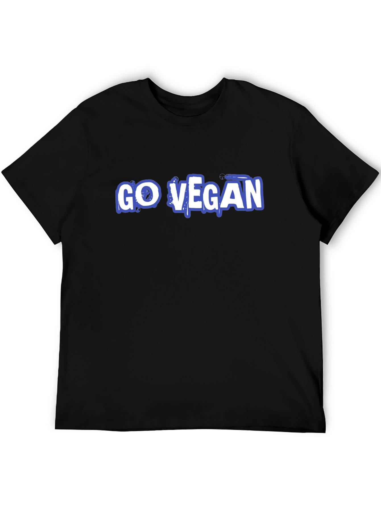 Go Vegan Graphic Tee - Black Cotton T-Shirt