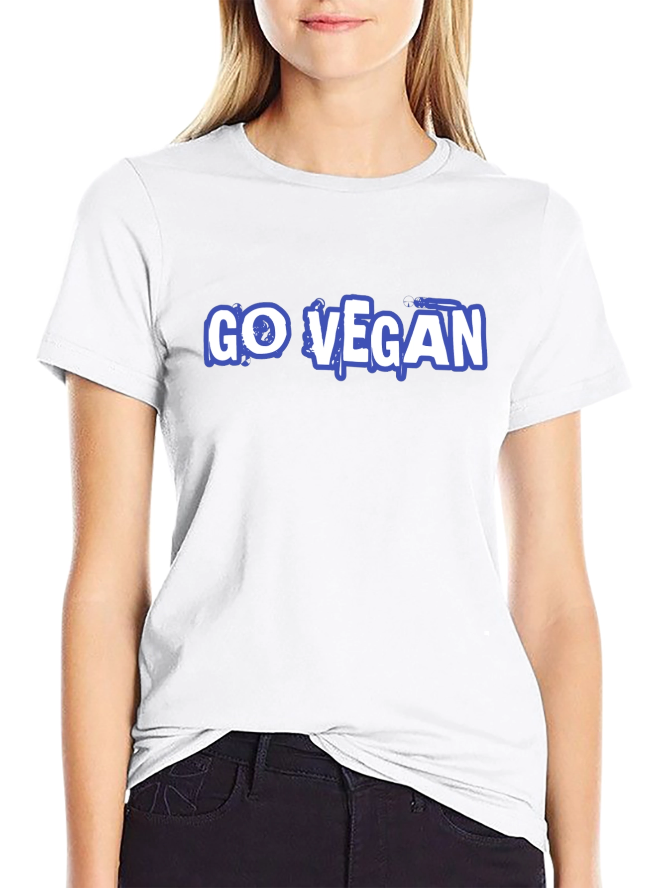 Go Vegan Graphic Tee - Black Cotton T-Shirt