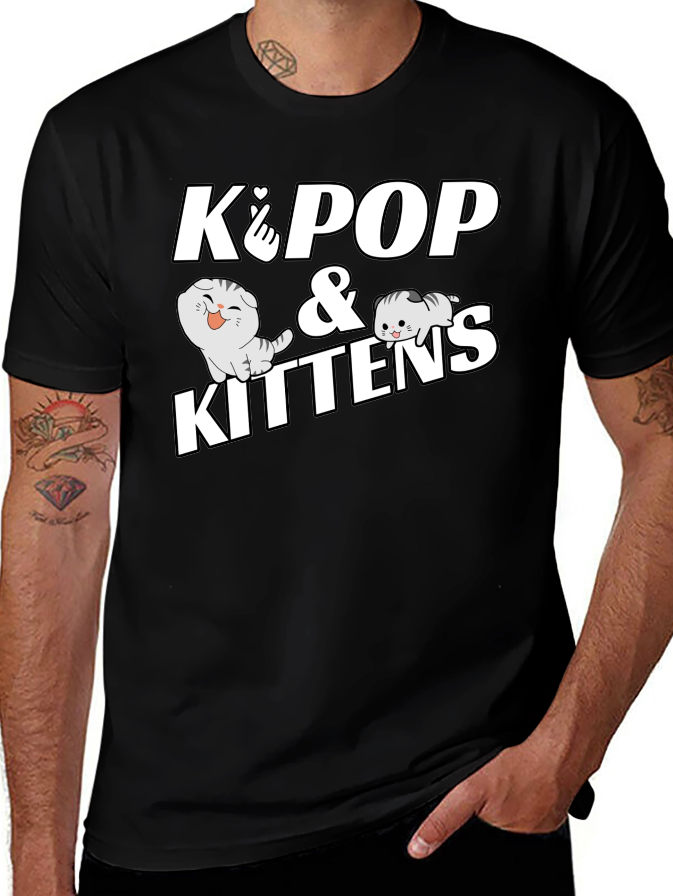 K-Pop and Kittens Graphic T-Shirt