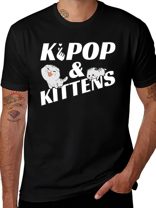 K-Pop and Kittens Graphic T-Shirt