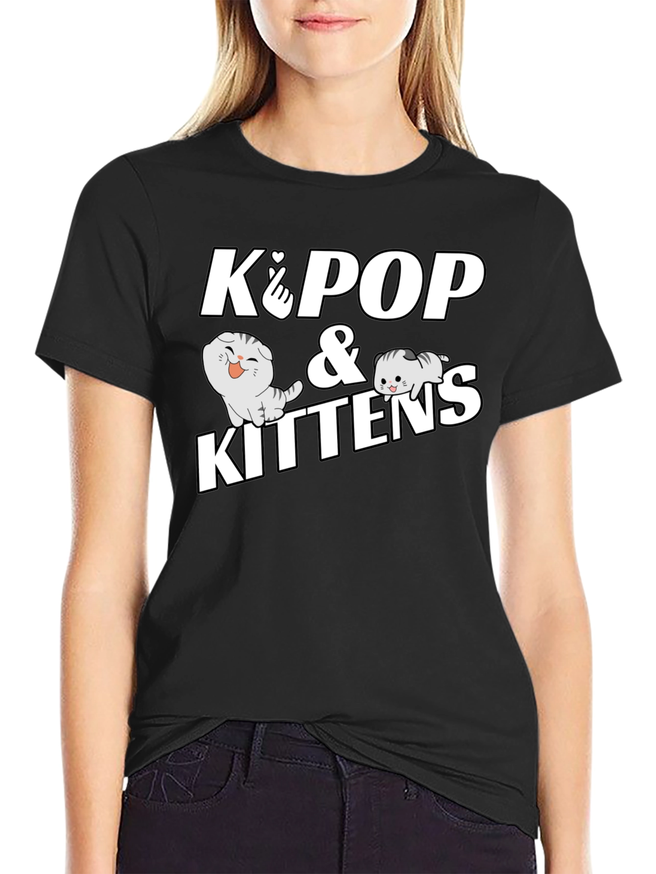 K-Pop and Kittens Graphic T-Shirt