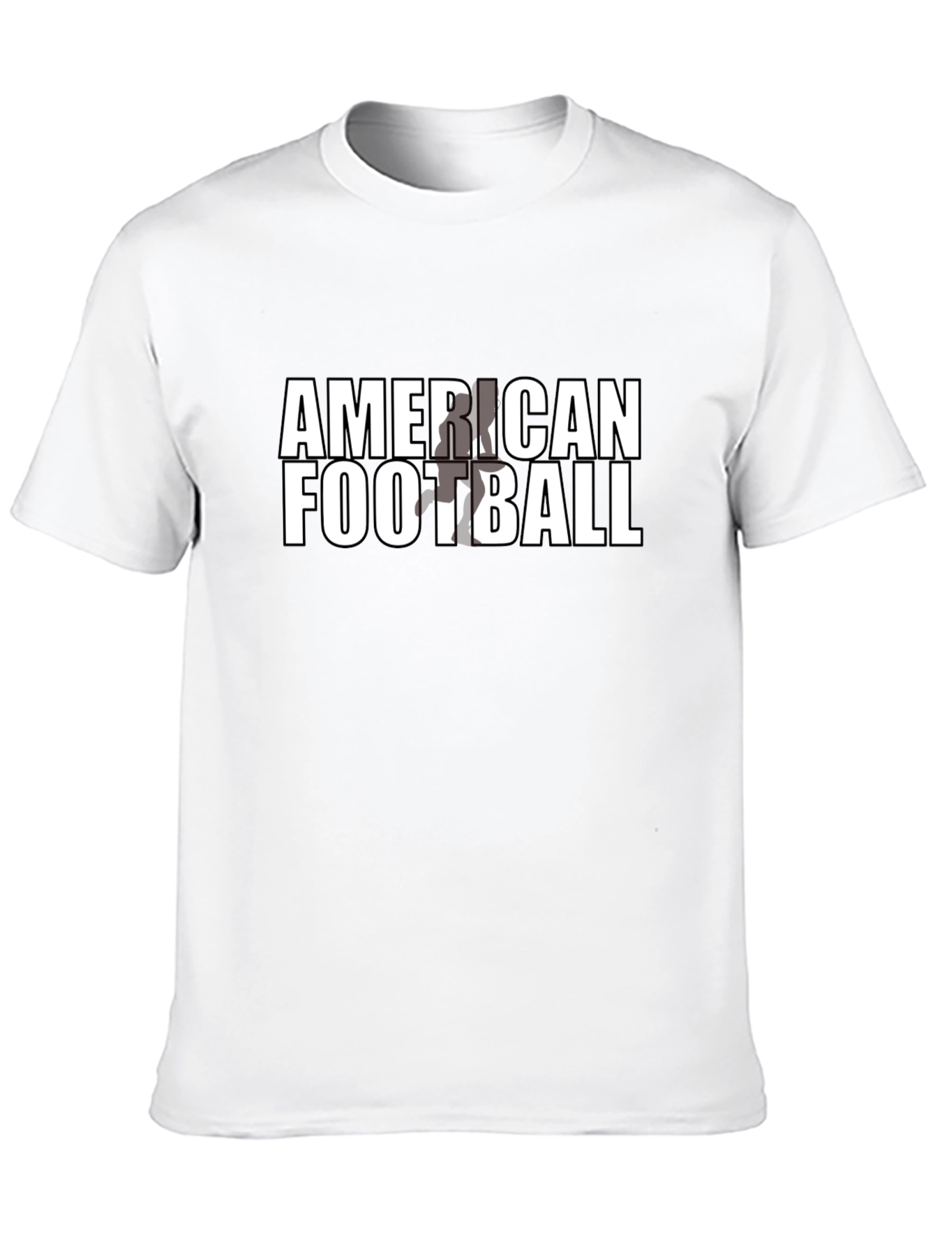 American Football Graphic Tee - Black Cotton Casual T-Shirt